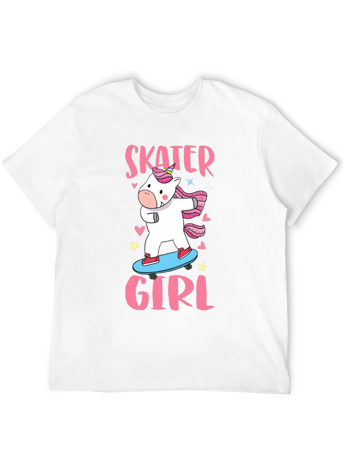 Black Skater Girl Unicorn T-Shirt - Cute Graphic Tee view 12