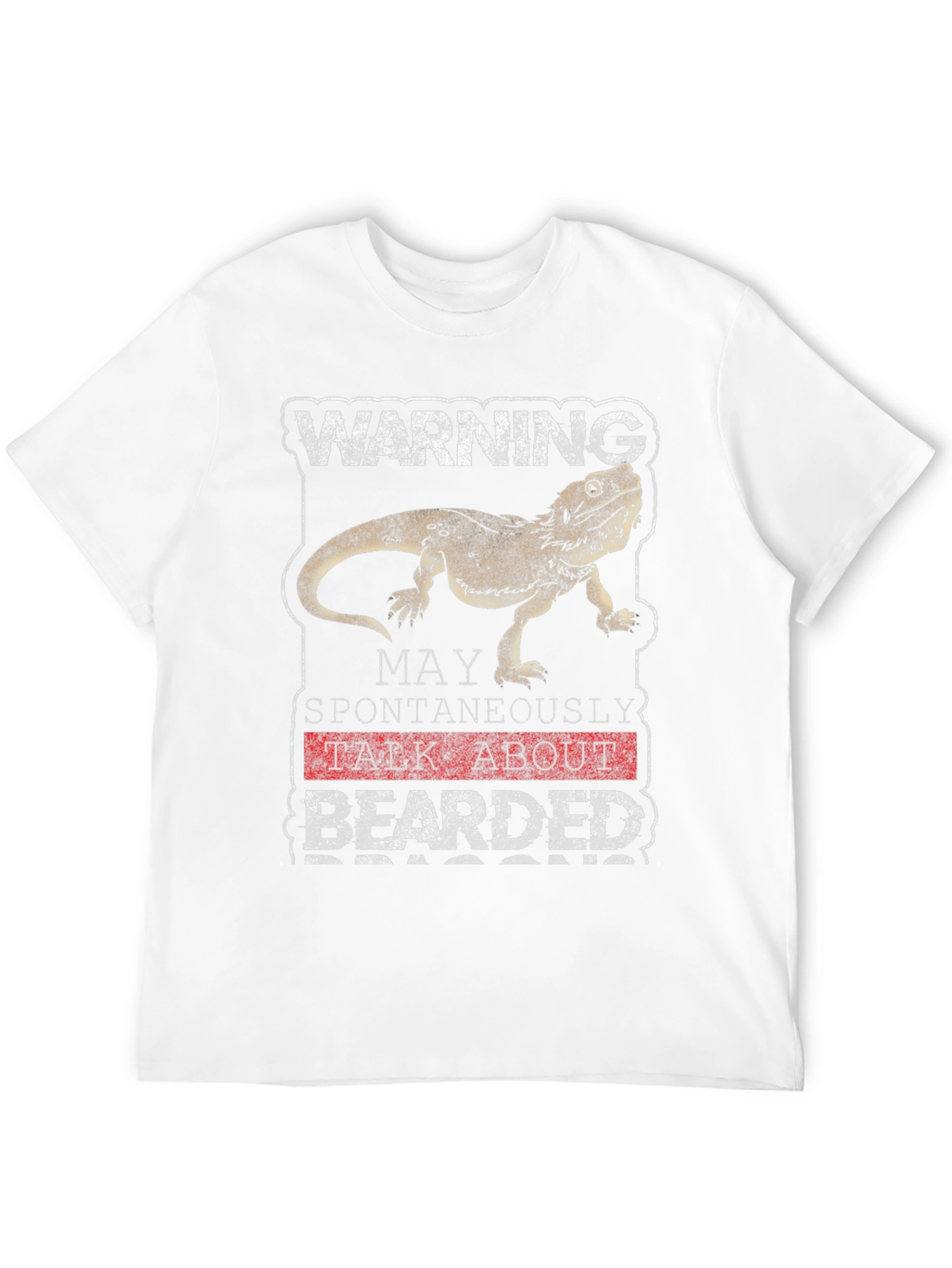 Black Warning May Spontaneously Talk About Bearded Dragons T-Shirt view 12