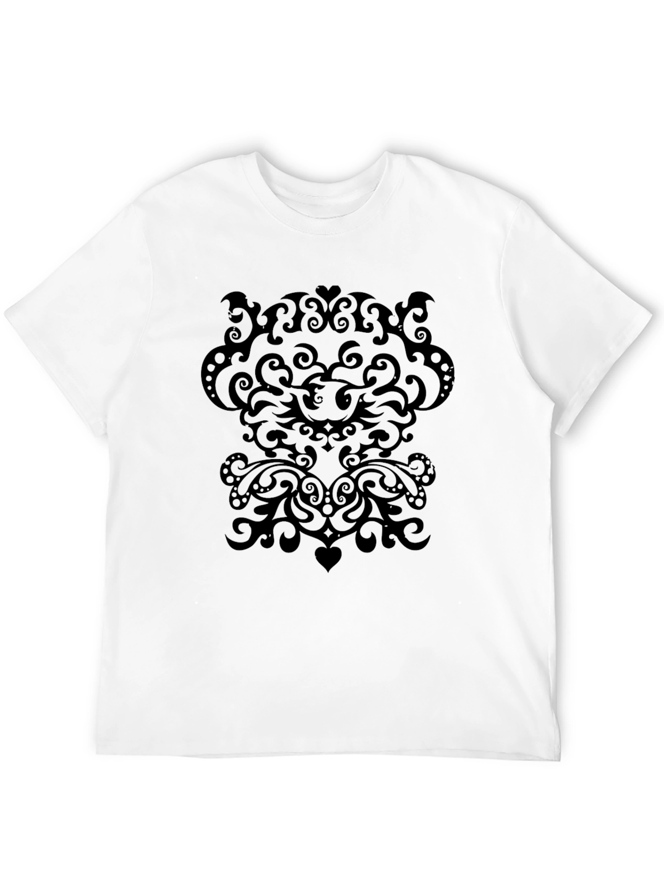 Black Elegant Black Swirl Design Tee view 12