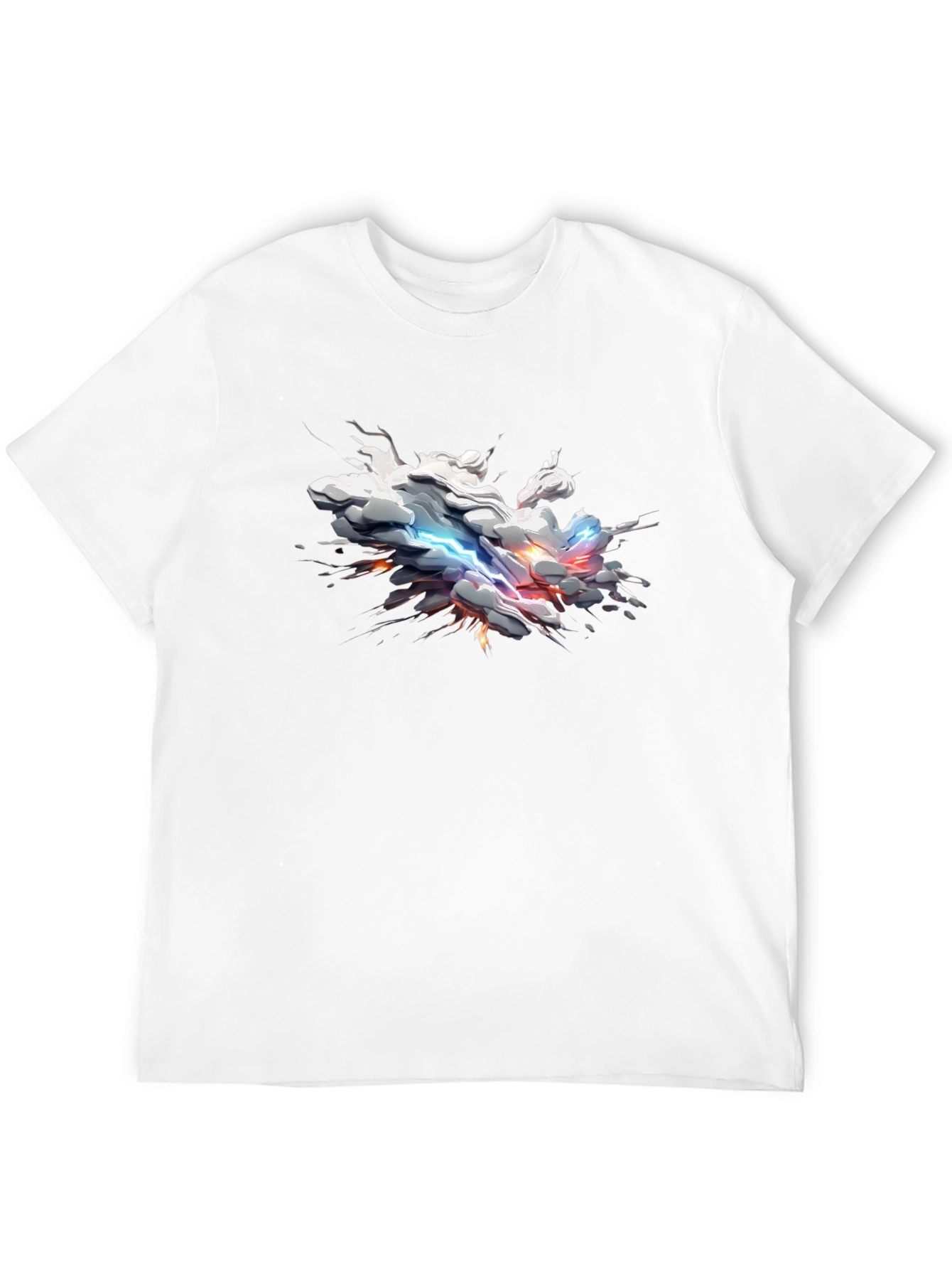 Black Abstract Lightning Cloud Graphic T-Shirt view 12