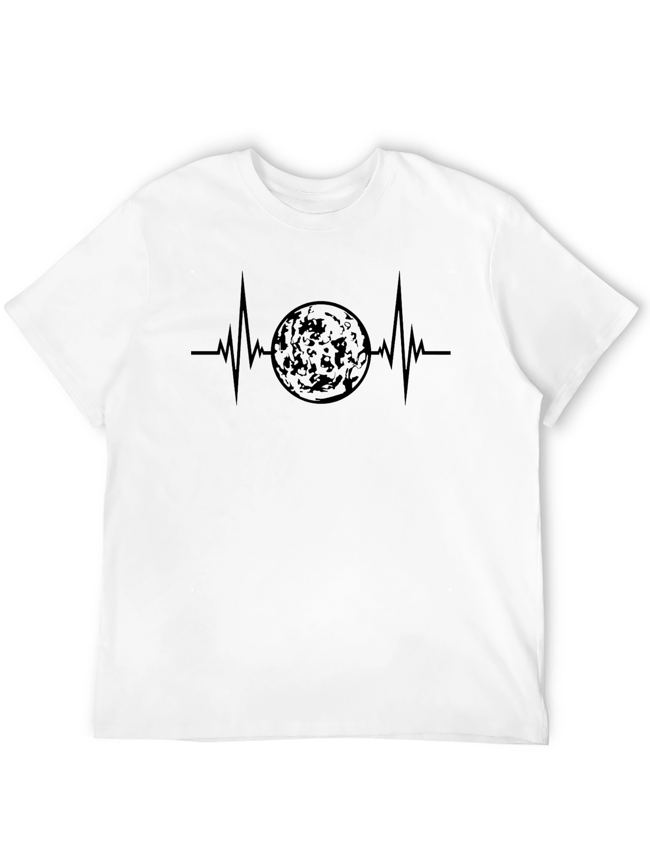 Black Moon Heartbeat Black Graphic T-Shirt view 12