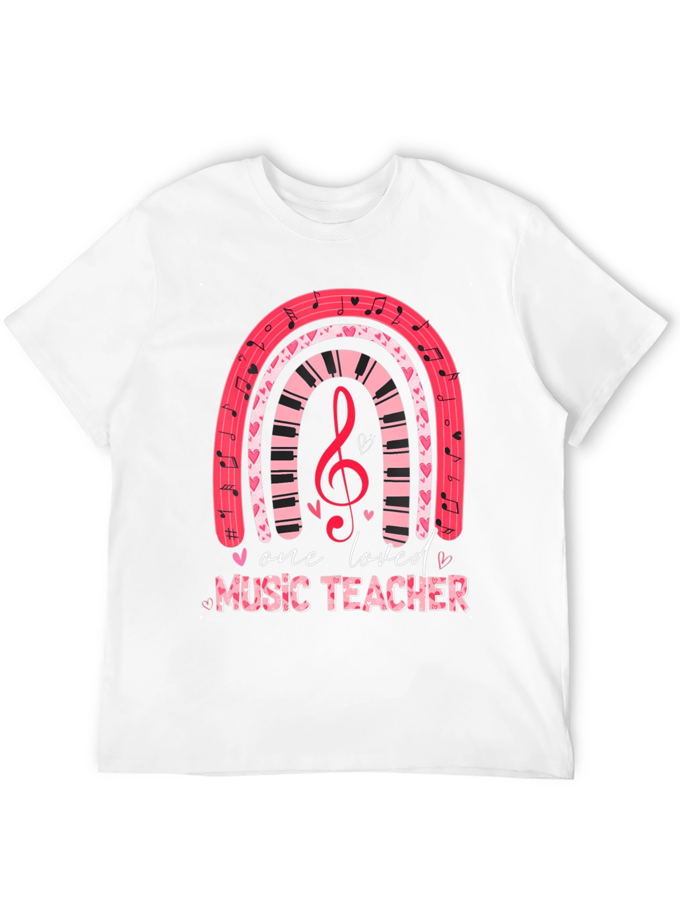 Black One Loved Music Teacher T-Shirt view 12