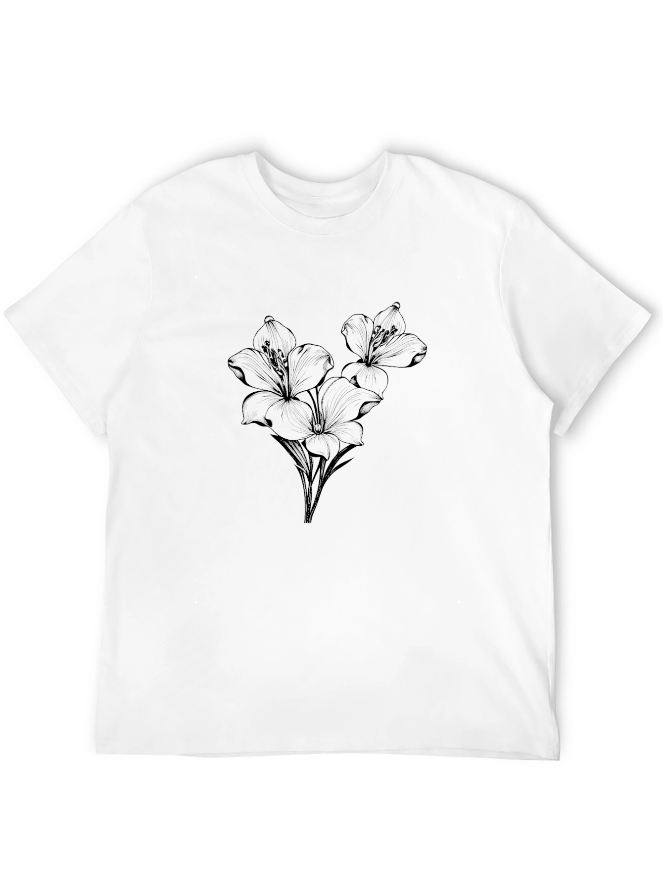 Floral Print Crew Neck T-Shirt - Casual Style - 12