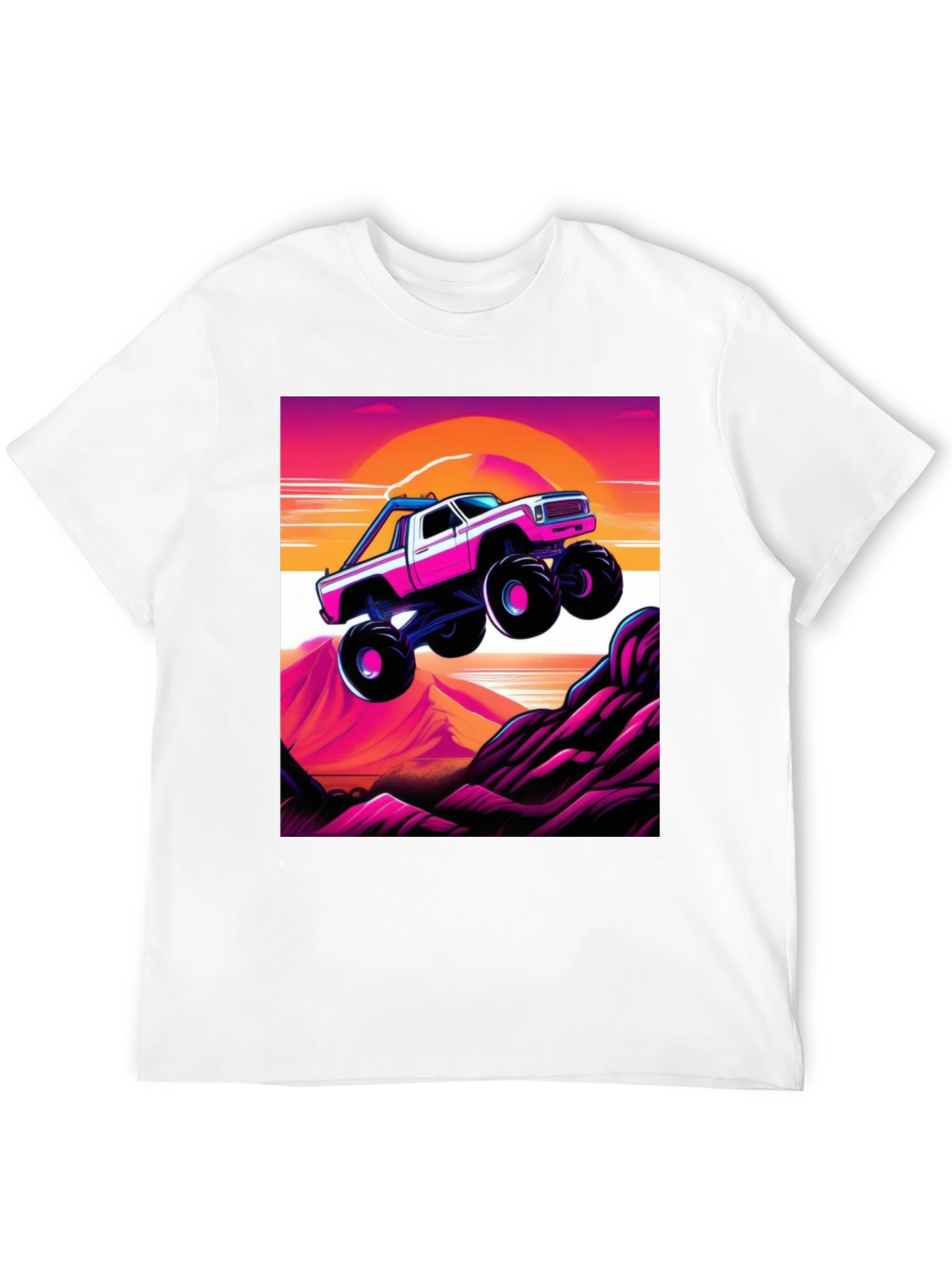 Black Retro Monster Truck Graphic Tee view 12
