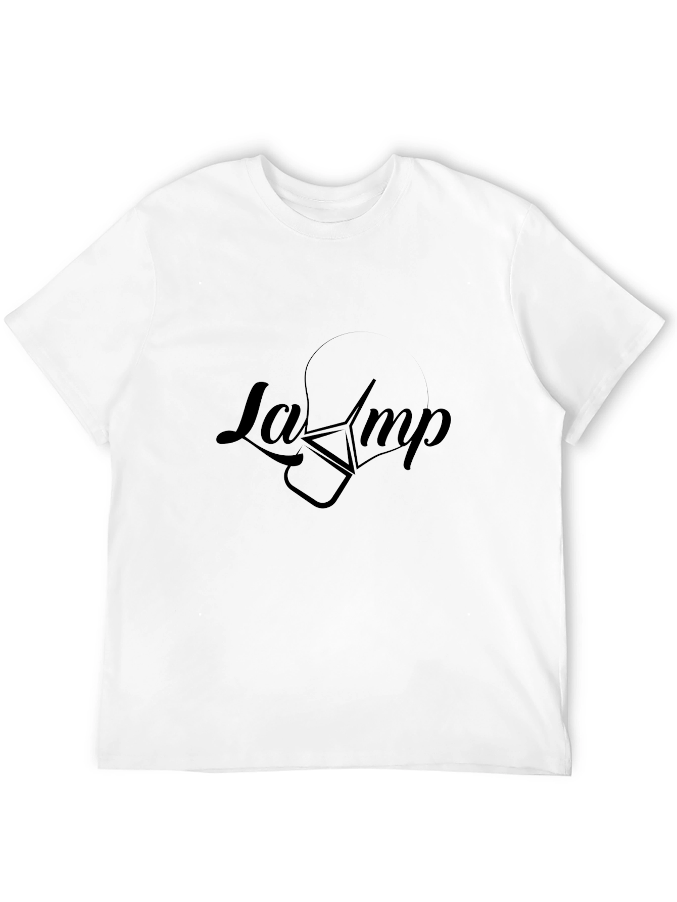 Black Modern Lamp Graphic Black T-Shirt view 12