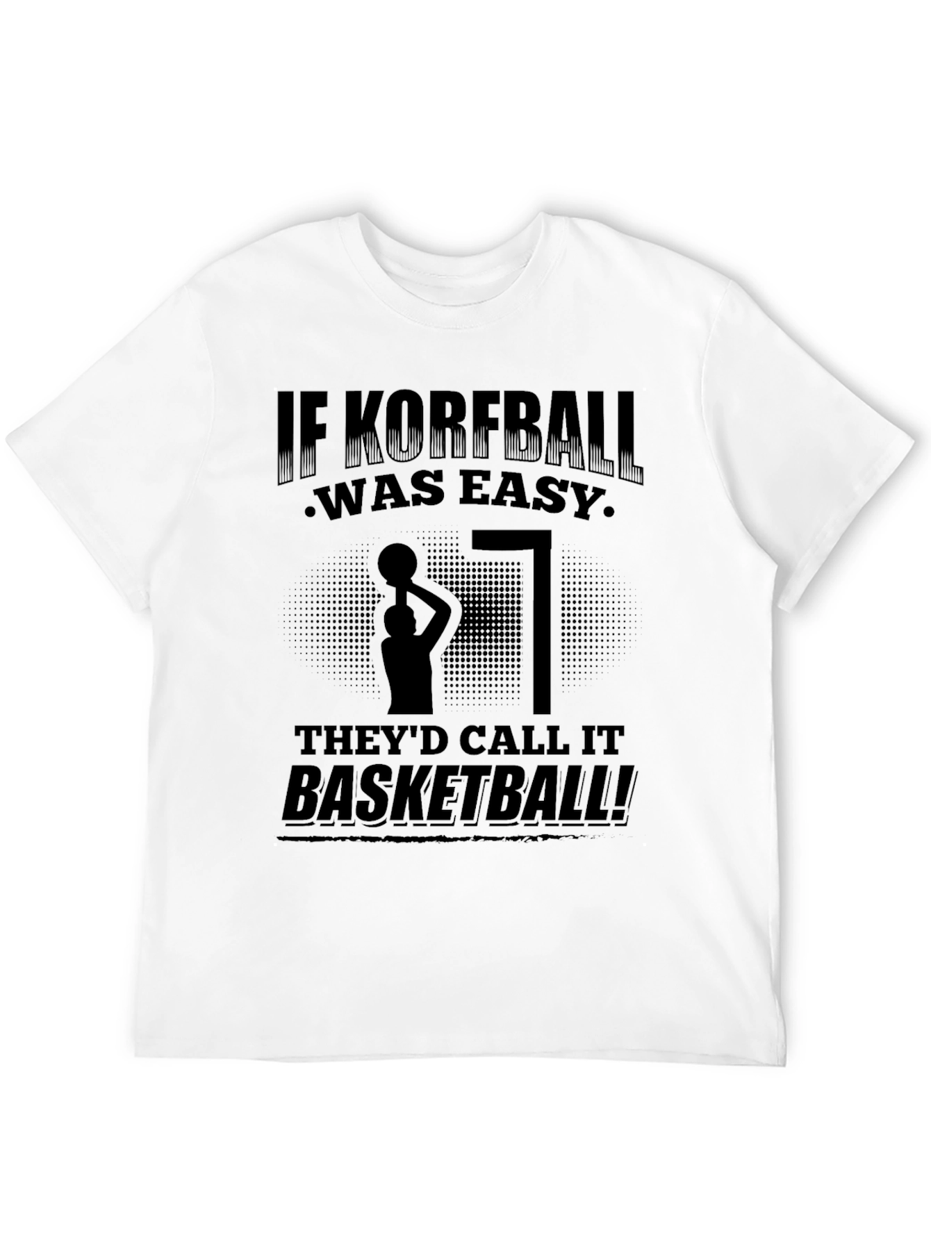 Black Korfball vs Basketball T-Shirt view 12