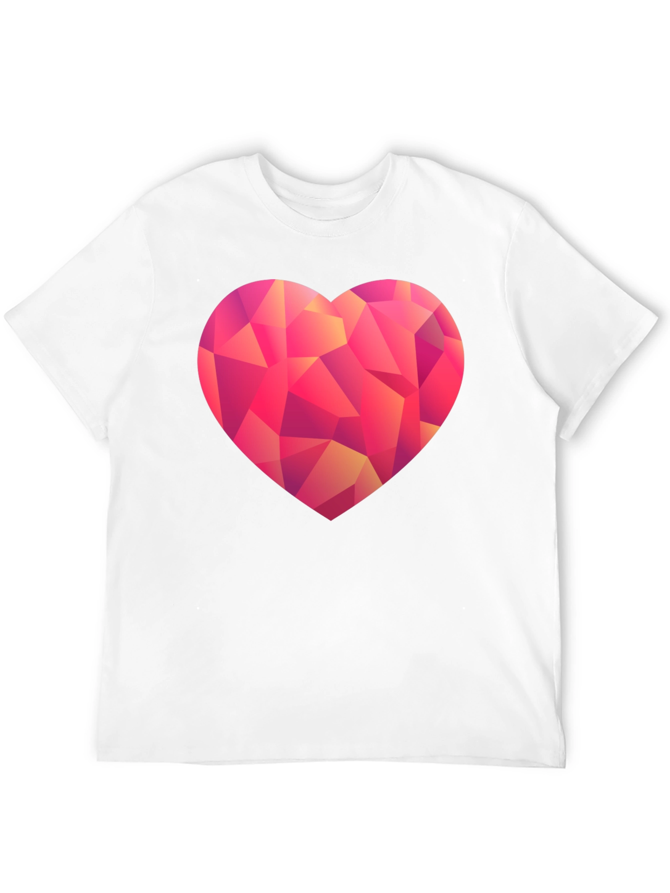 Black Geometric Heart Graphic T-Shirt - Black view 12