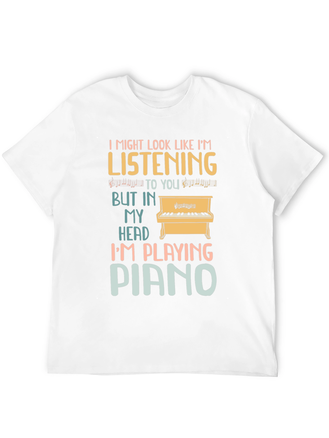 Black Piano Lover T-Shirt: I'm Playing Piano in My Head view 12