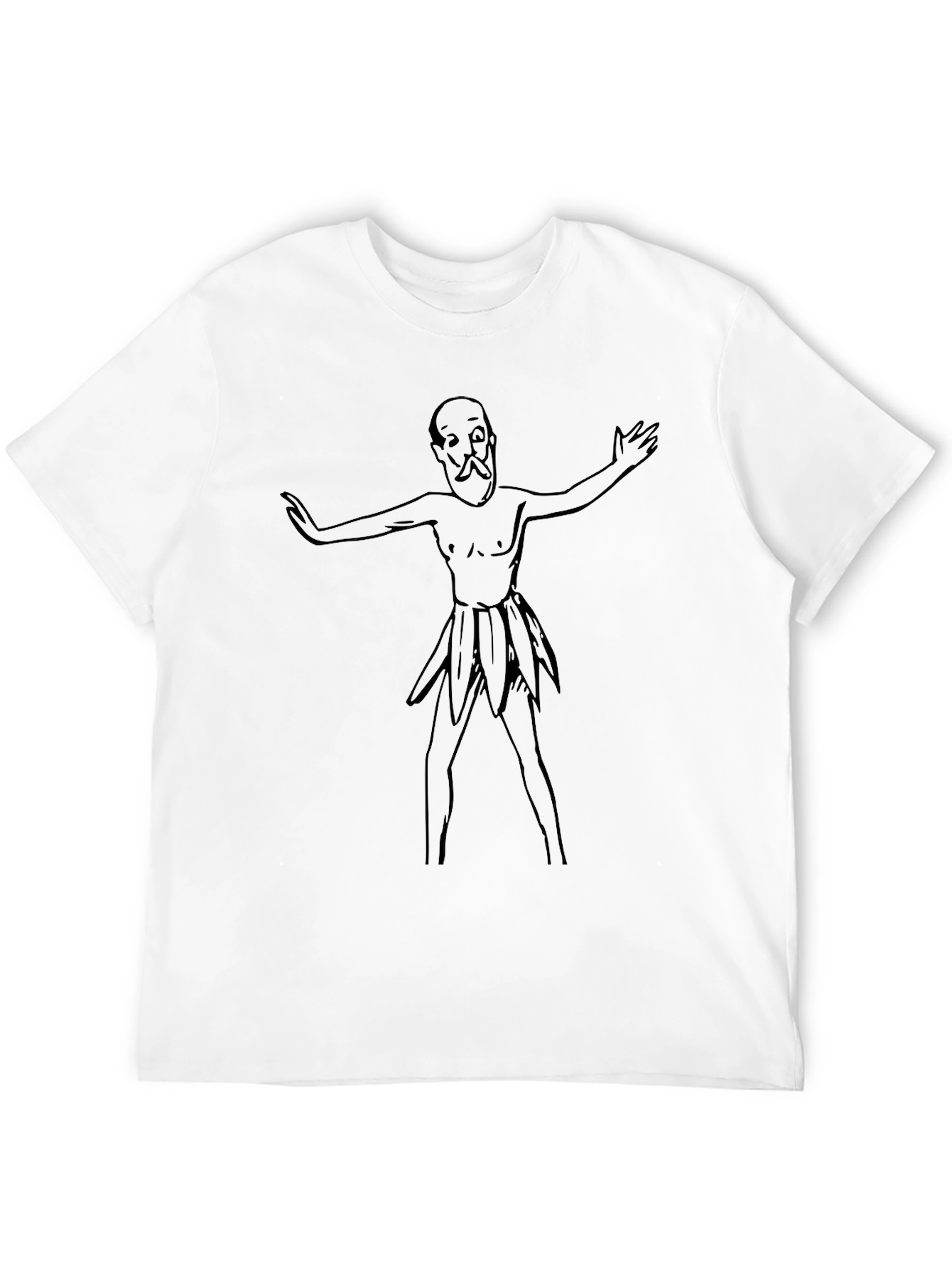 Black Humorous Cartoon Man Black T-Shirt view 12