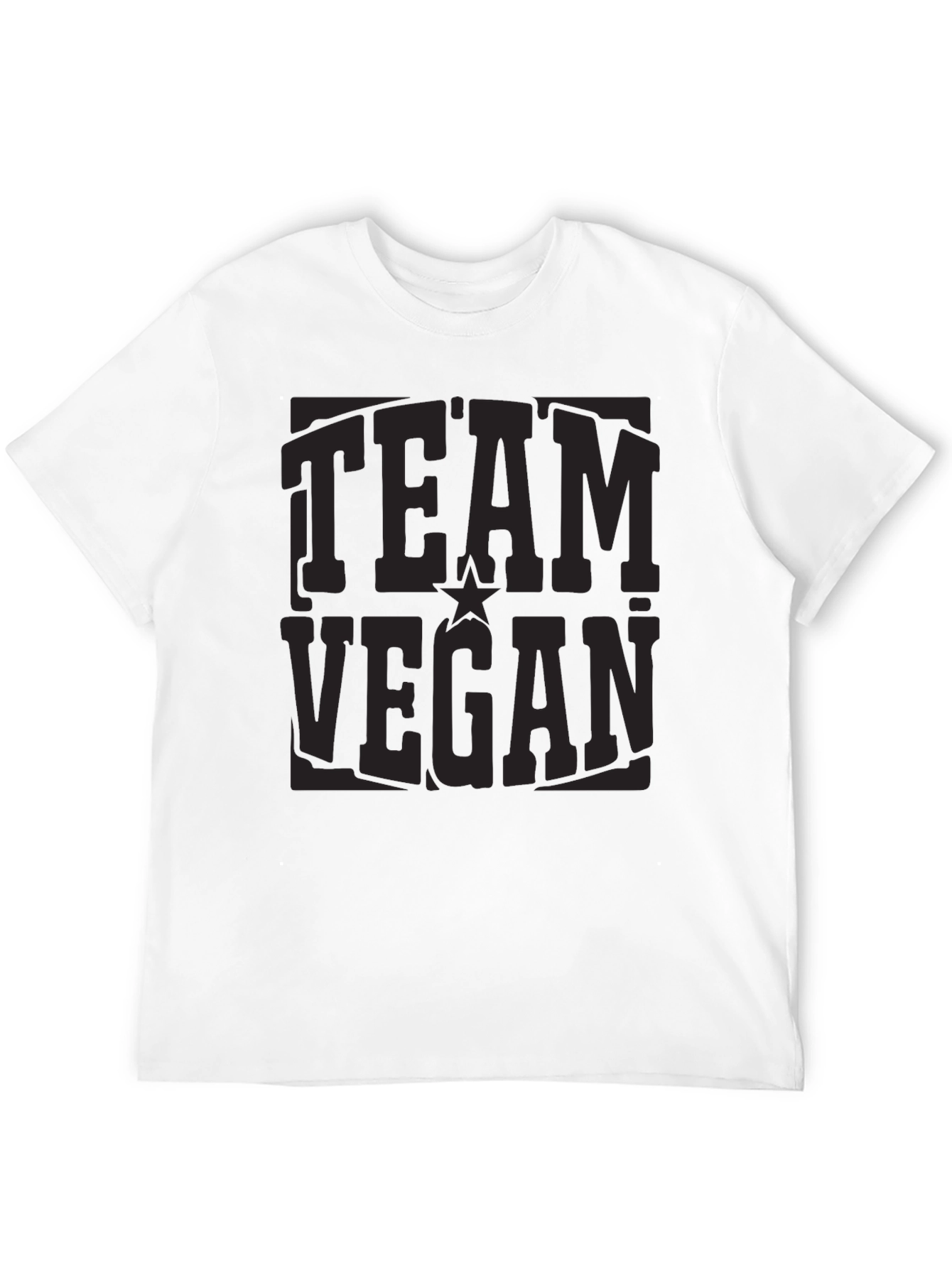 Black Team Vegan Black Crewneck T-Shirt view 12
