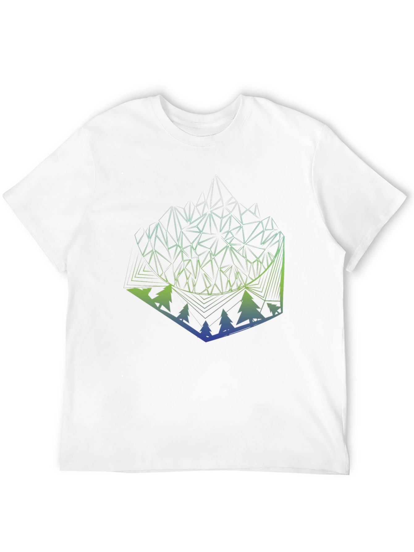 Black Geometric Mountain & Forest Graphic Tee - Modern Style view 12