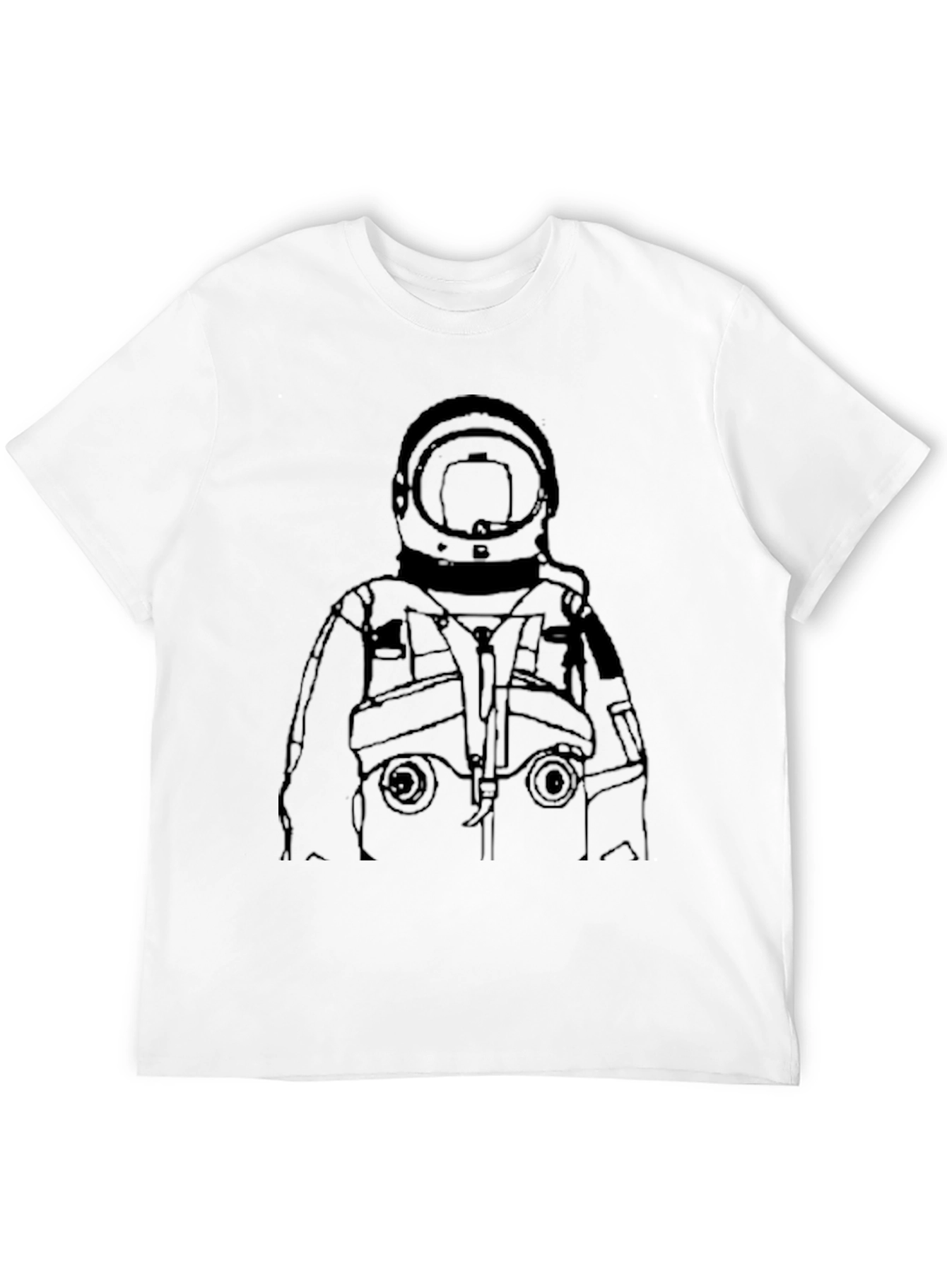 Black Astronaut Outline Graphic Tee - Black view 12