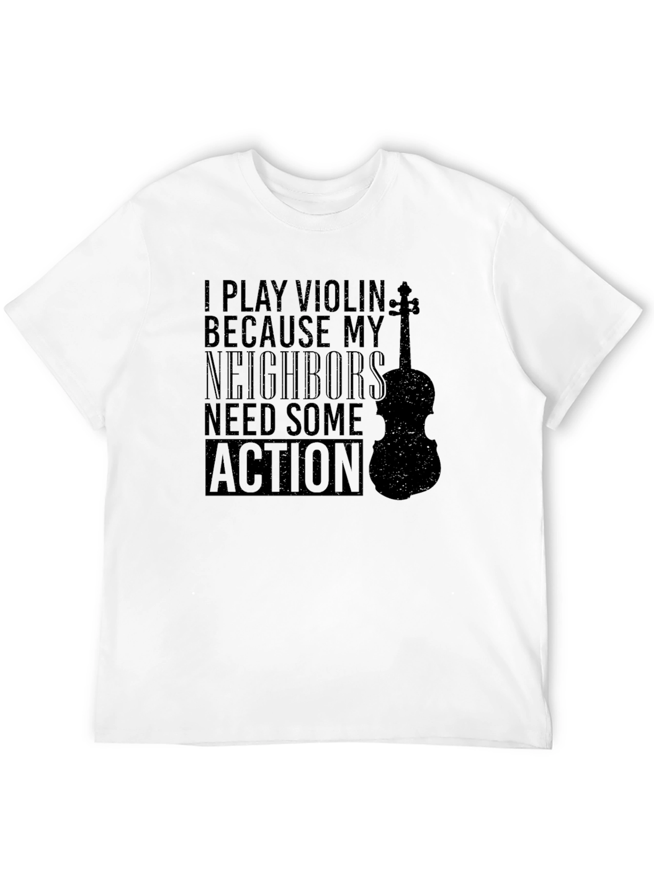 Black Violin Player T-Shirt - "Need Some Action" Humor Tee view 12