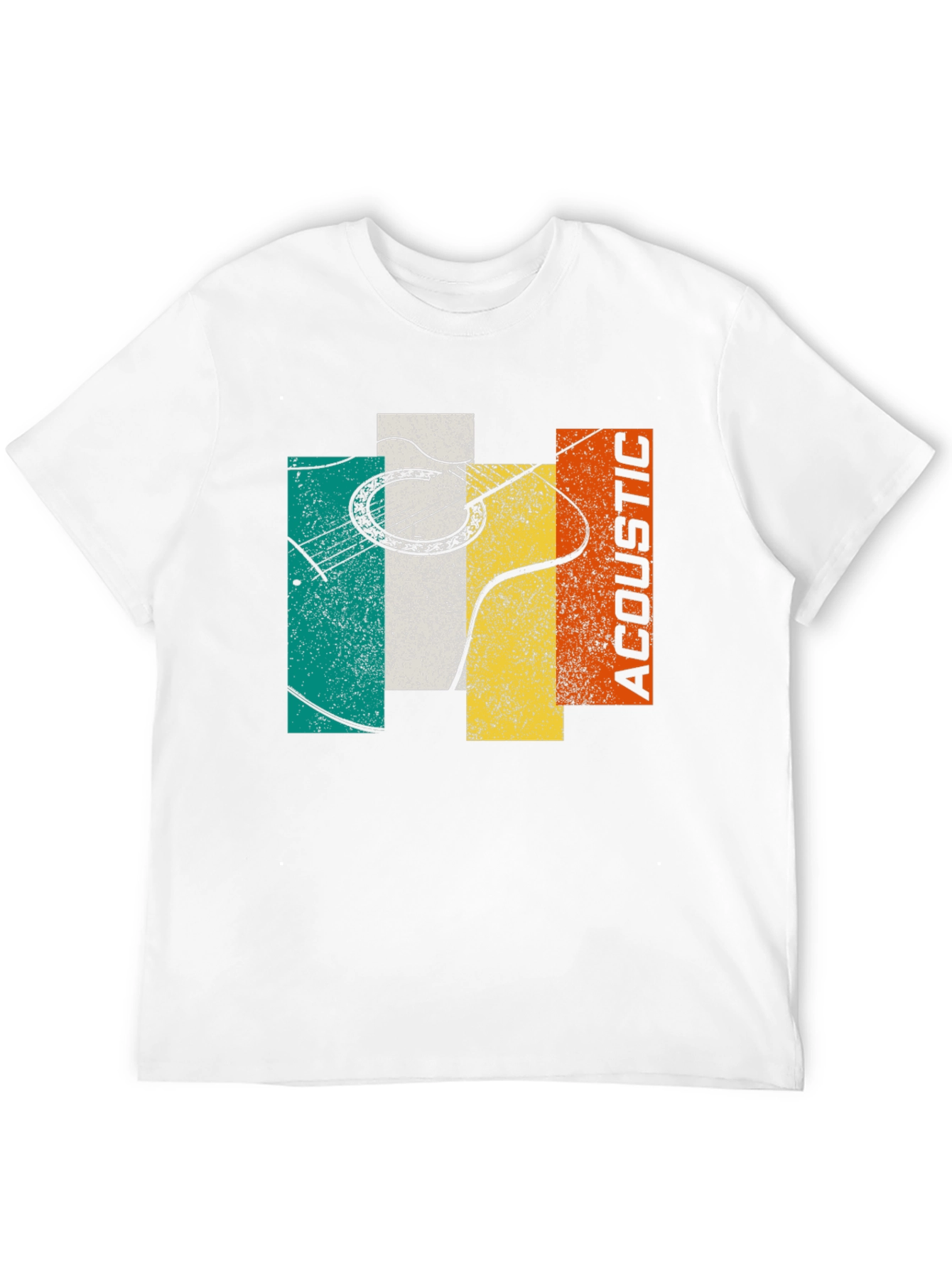 Black Acoustic Guitar Graphic Tee - Retro Music Shirt view 12