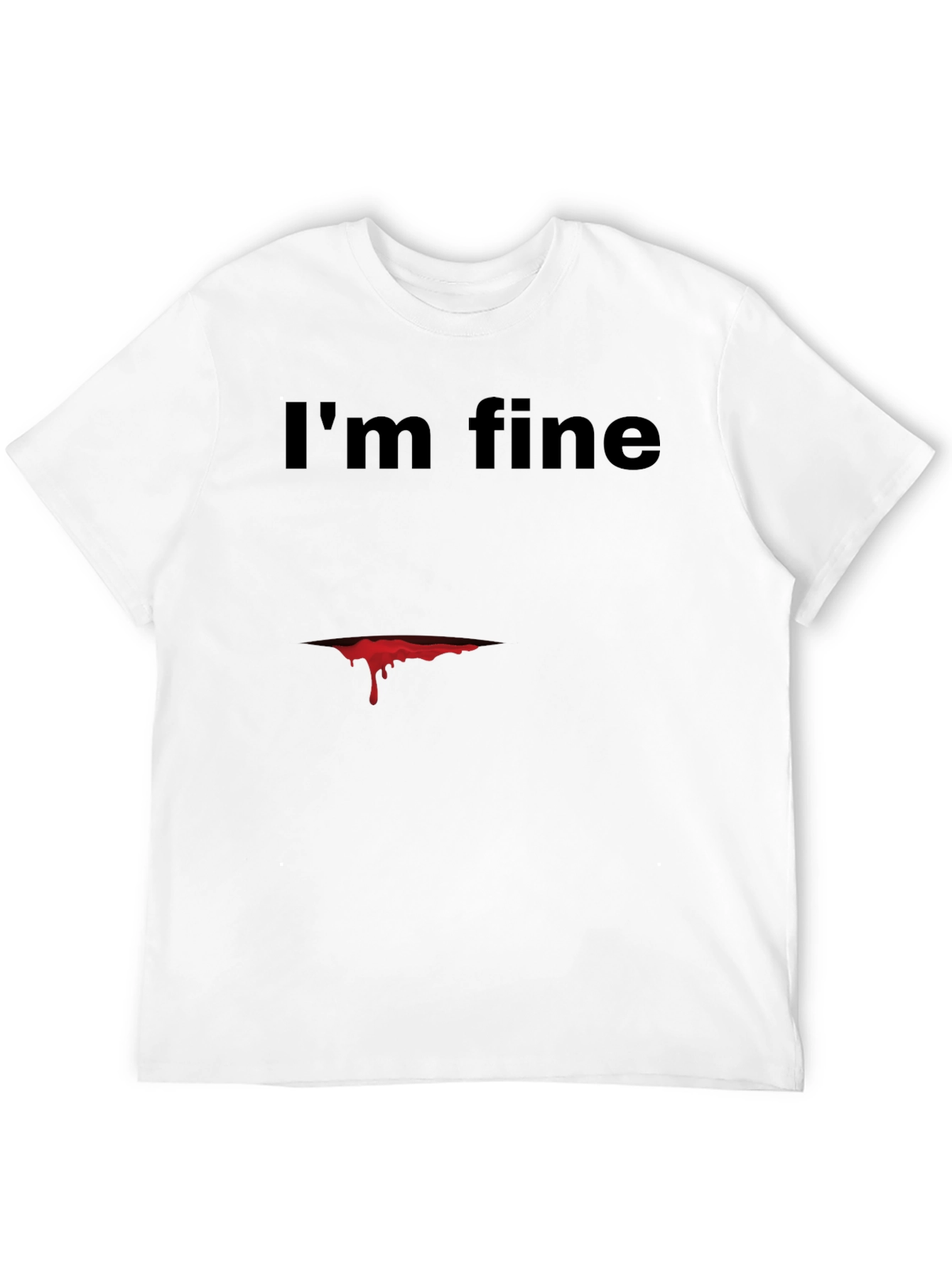 Black I'm Fine Graphic Tee - Dark Humor T-Shirt view 12