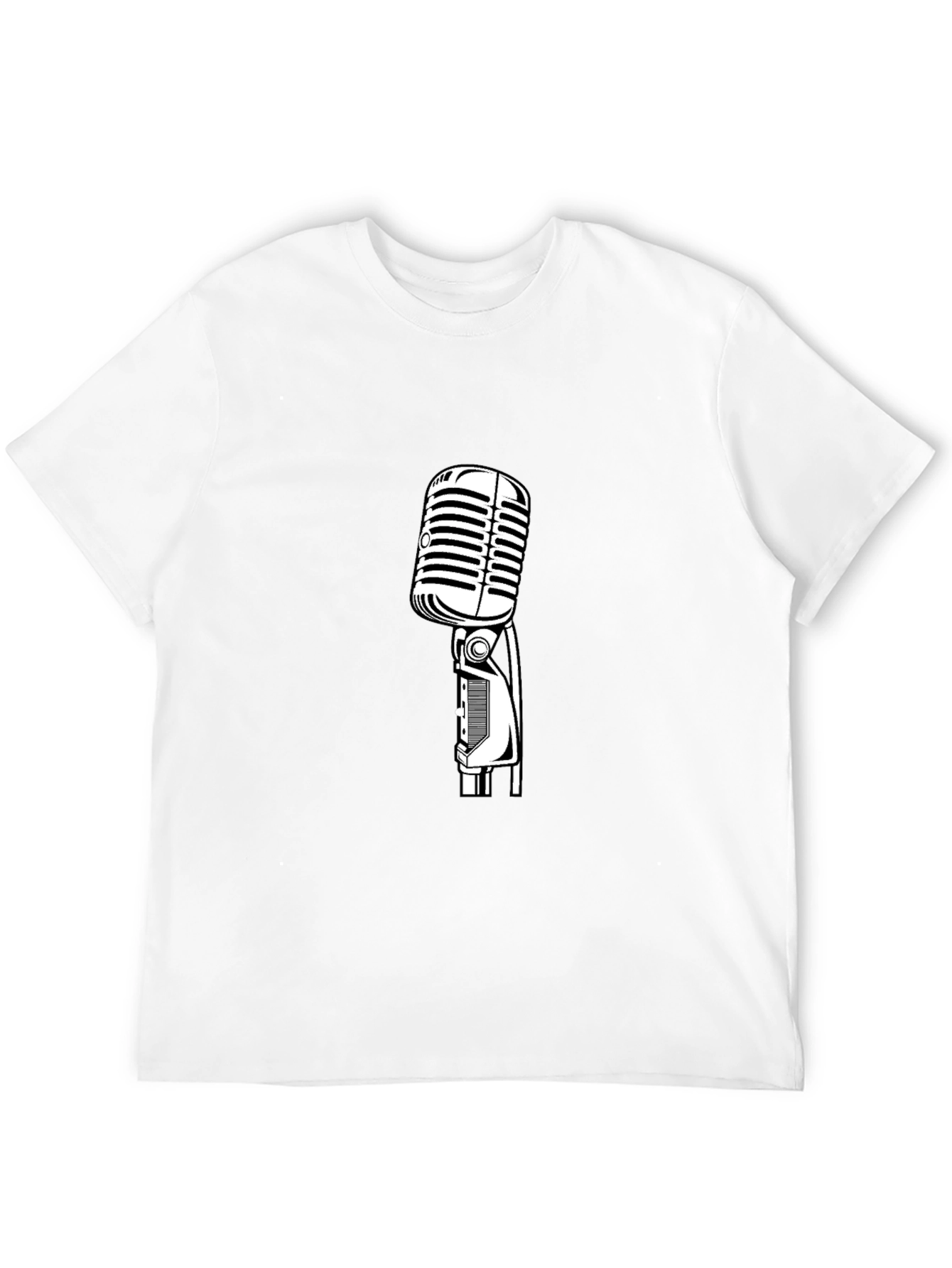 Black Vintage Microphone Graphic Tee - Classic Vocal Style! view 12