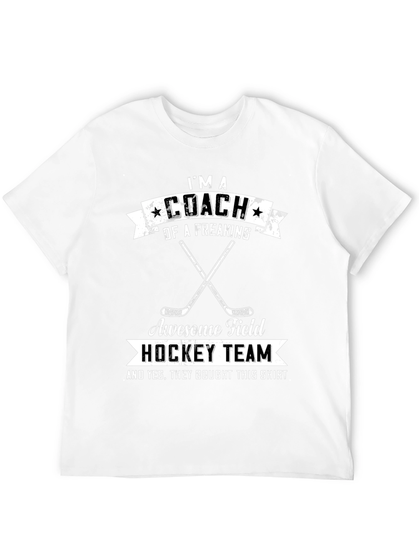 Black Funny Coach Hockey T-Shirt - Awesome Field Hockey Team Tee view 12
