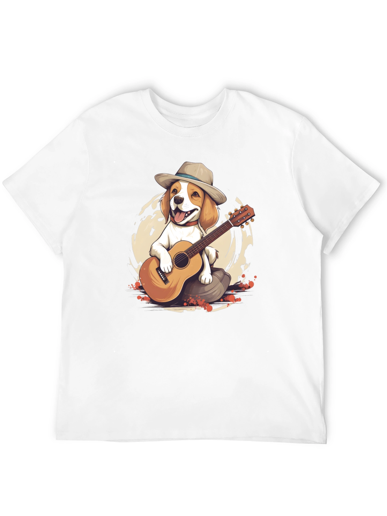 Black Dog Playing Guitar Graphic T-Shirt view 12