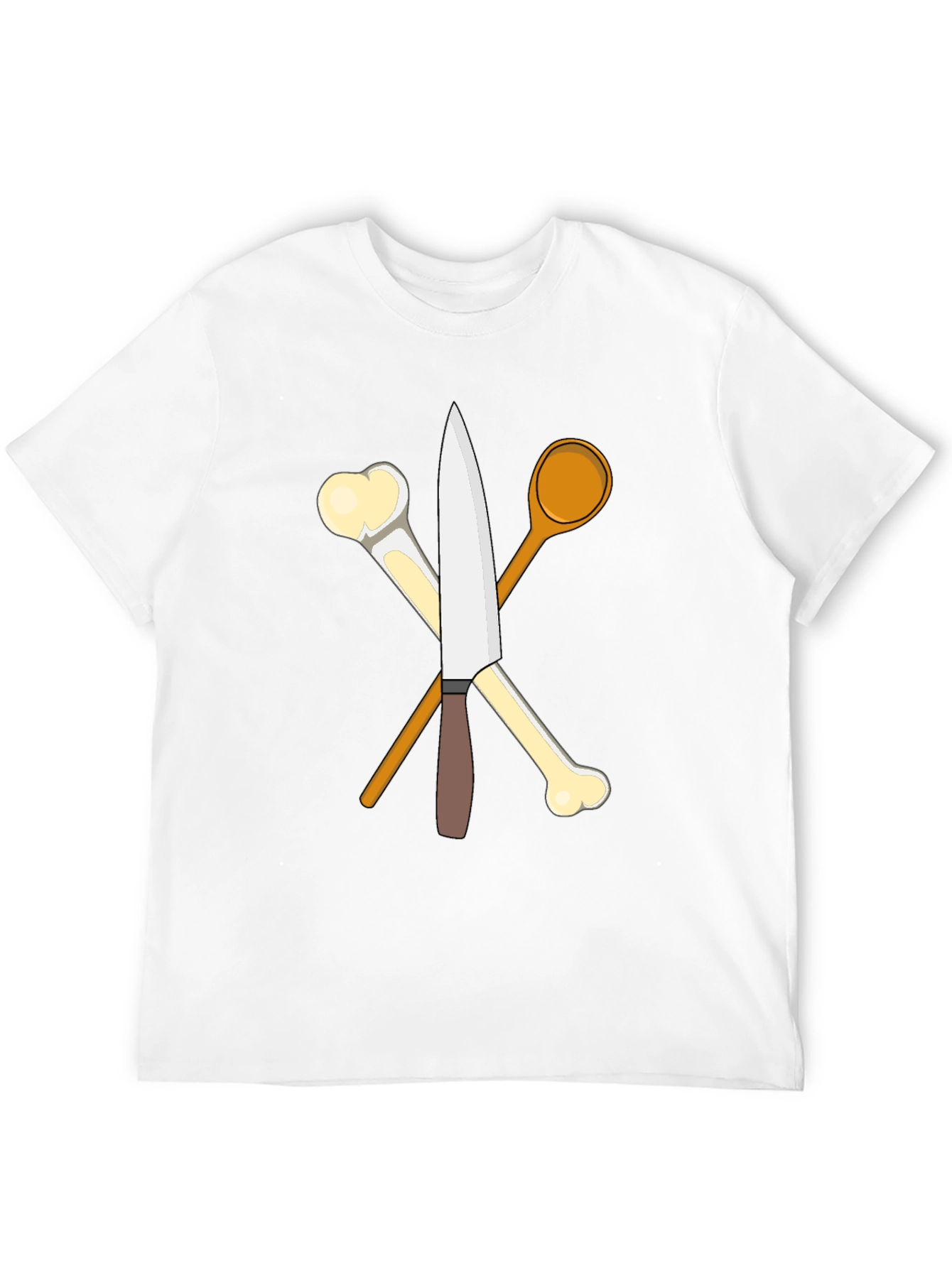 Chef's Knife, Bones, and Spoon Black T-Shirt - 12