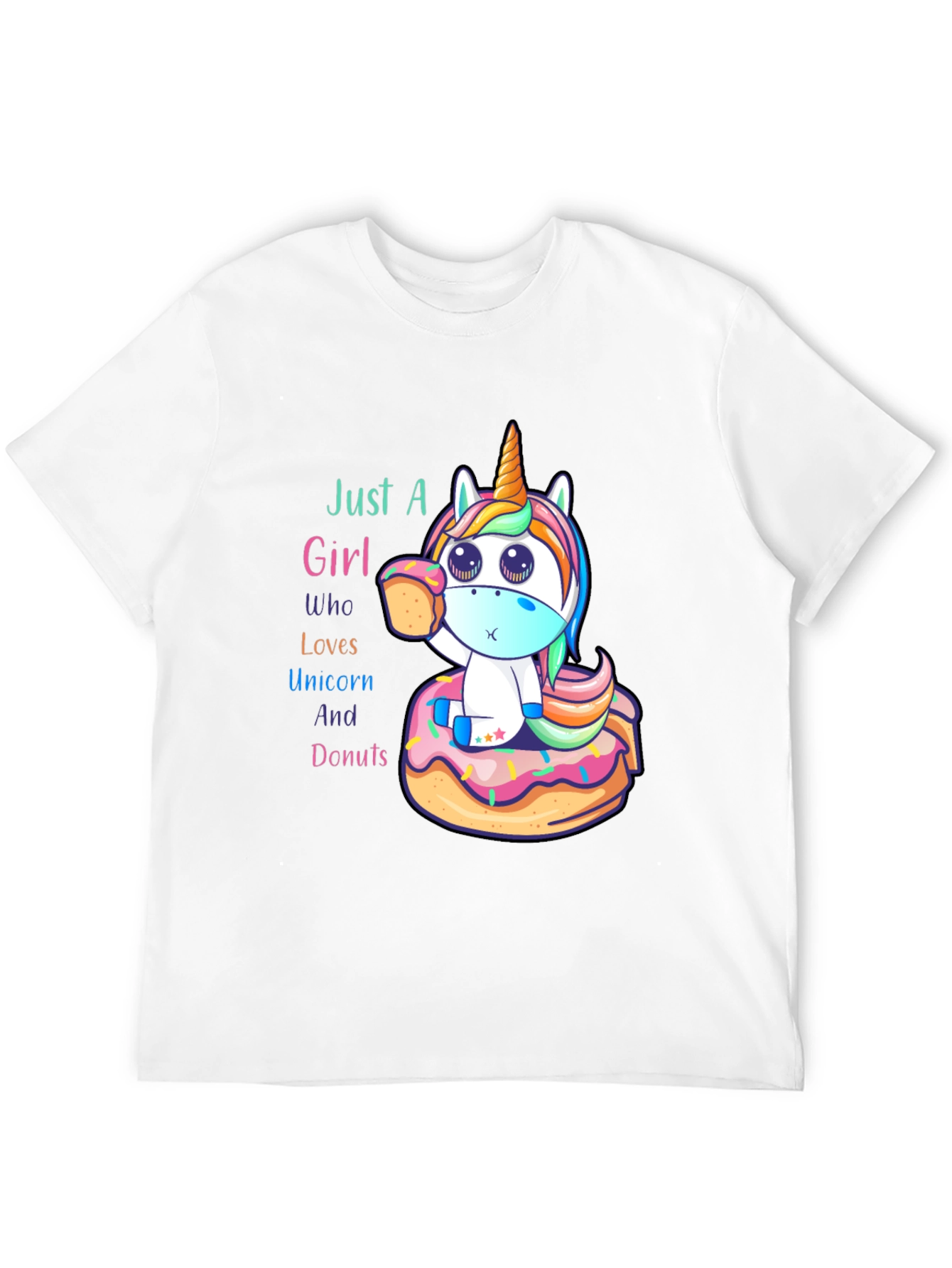 Black Unicorn & Donuts Graphic T-Shirt view 12