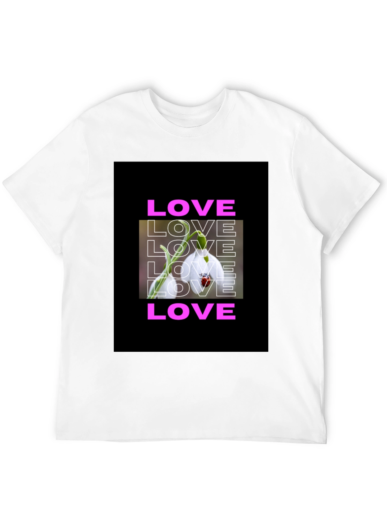 Black Love Flower Graphic T-Shirt - Black view 12