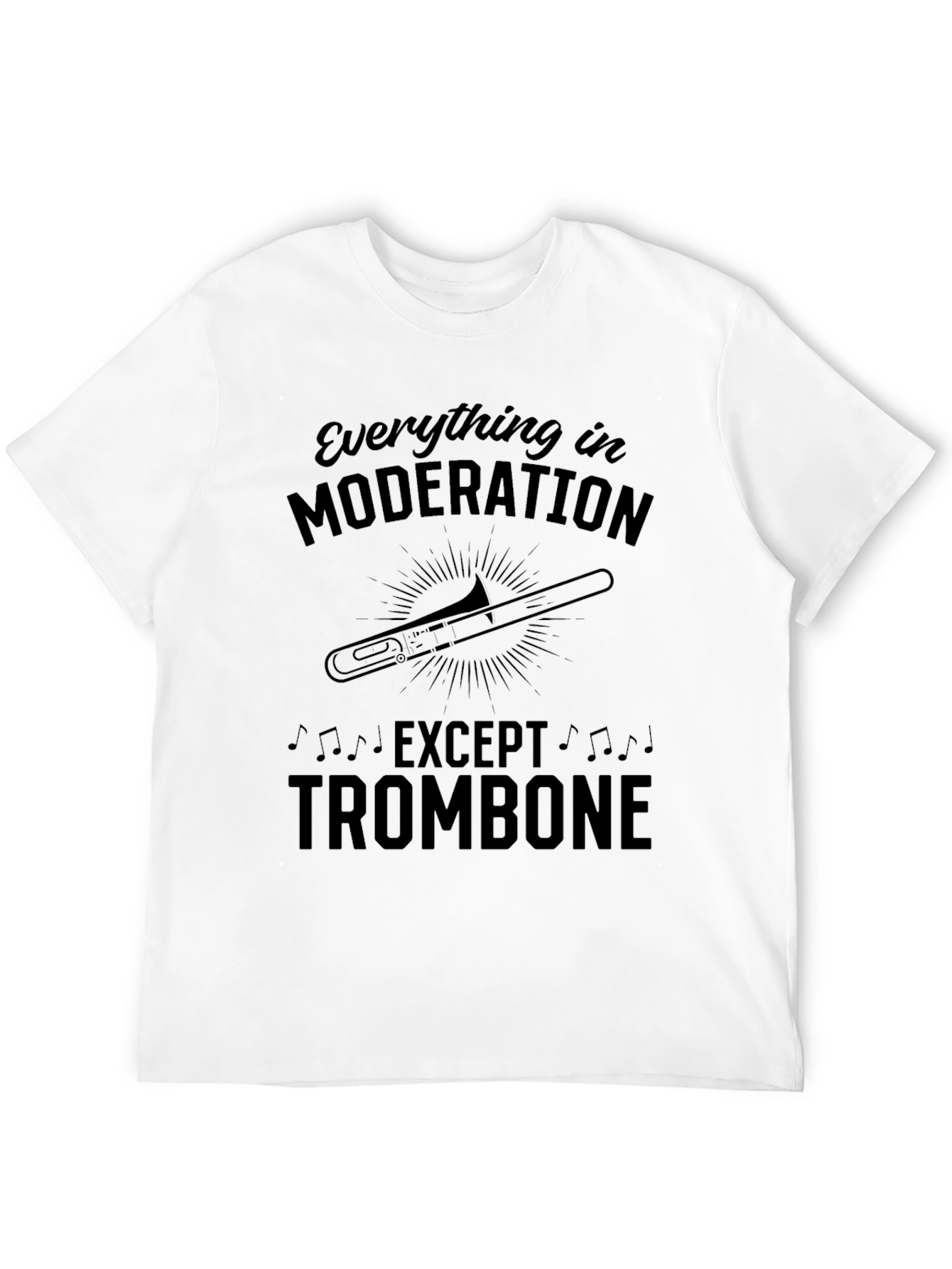 Black Moderation Except Trombone Graphic Tee view 12