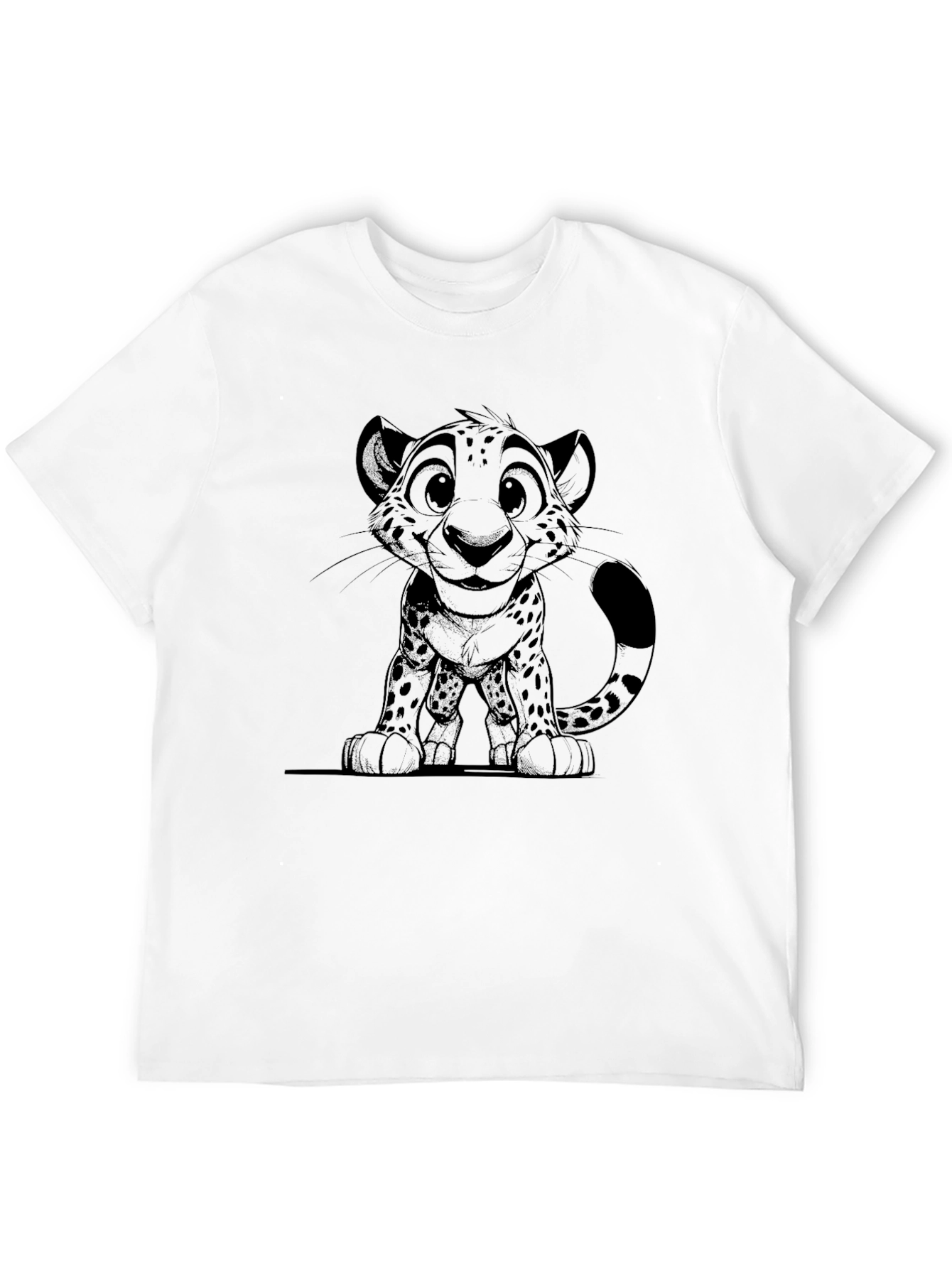 Black Cheetah Cub Graphic Tee - Soft Cotton Blend view 12