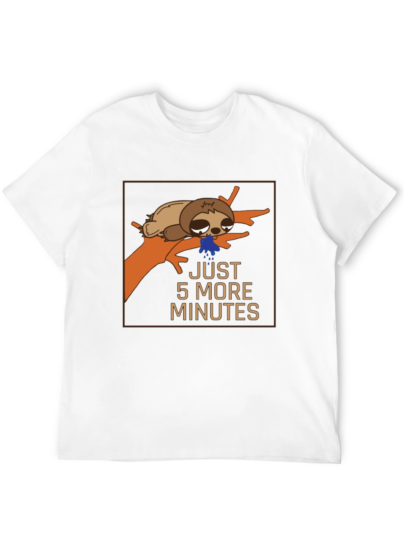 Black Lazy Sloth Graphic T-Shirt - "Just 5 More Minutes" view 12