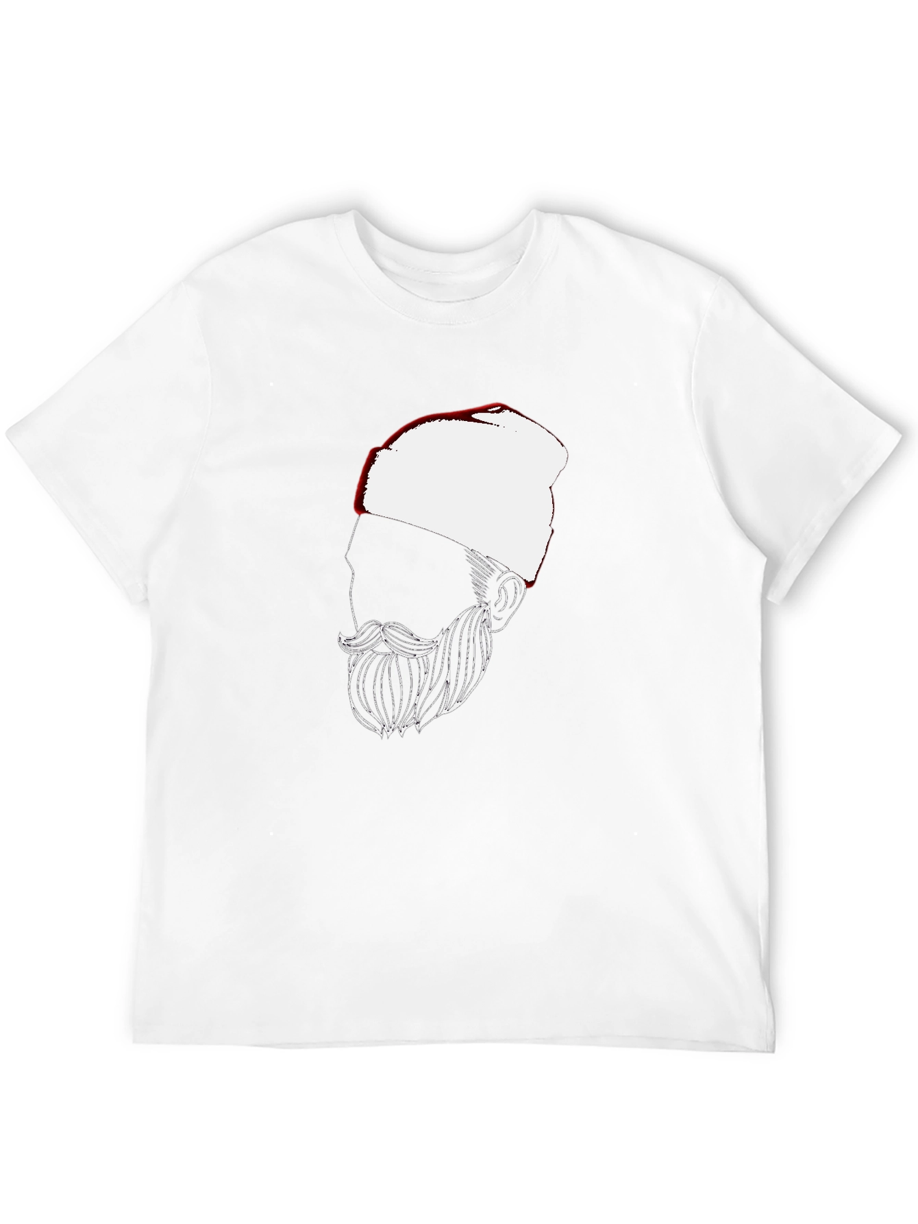 Black Men's Black T-Shirt with Bearded Man Graphic view 12