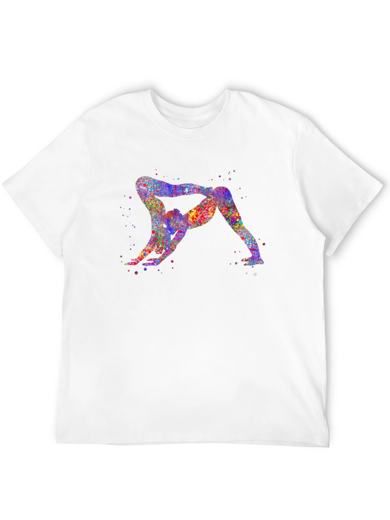 Black Yoga Couple Watercolor Graphic Tee - Unisex Black T-Shirt view 12