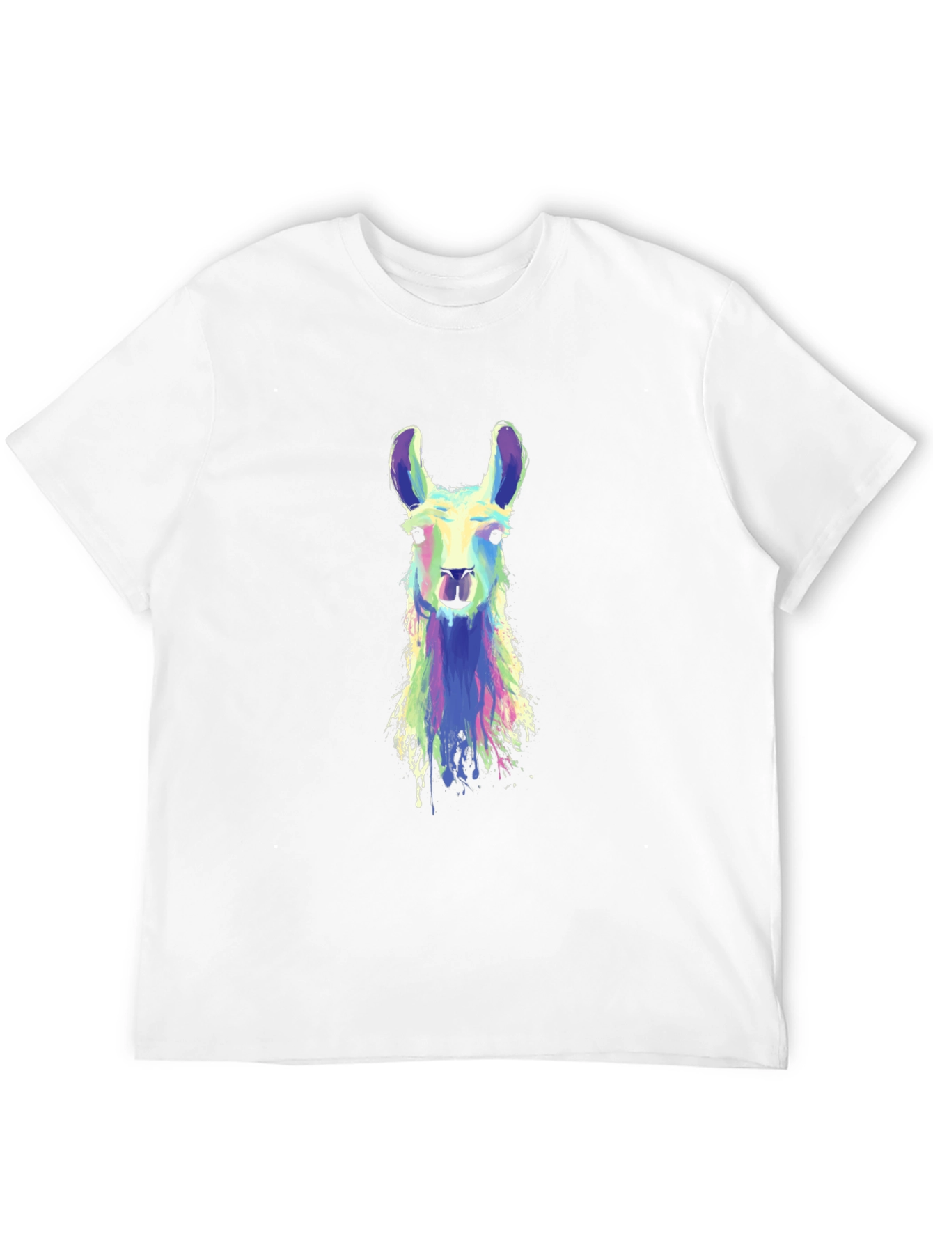 Black Llama Art Graphic Tee - Cool Animal Shirt view 12
