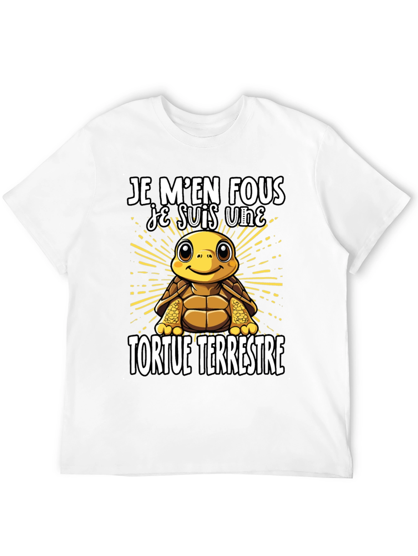 Black Funny French Turtle T-Shirt - Je M'en Fous view 12