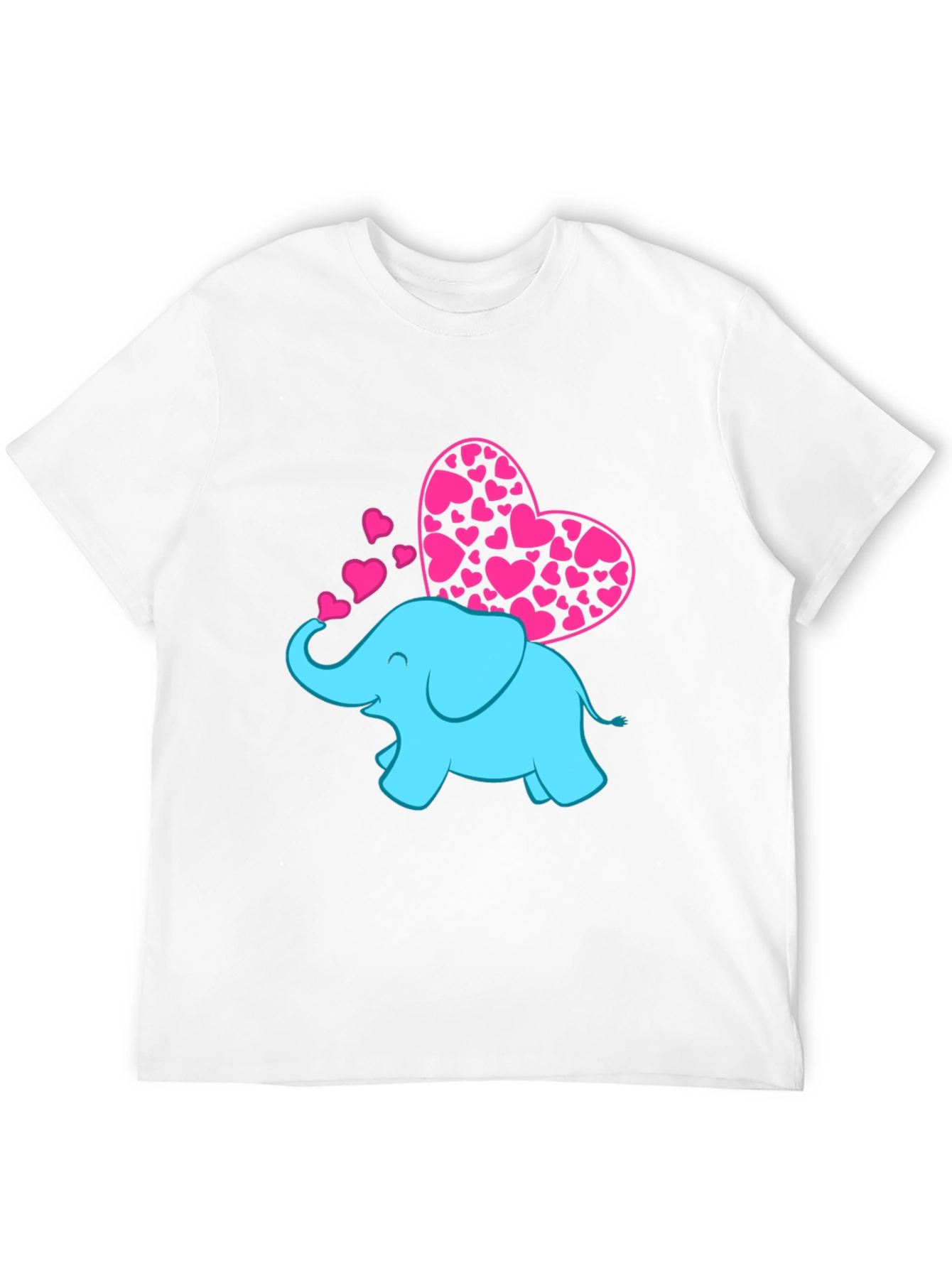 Black Elephant Love T-Shirt - Pink Hearts view 12