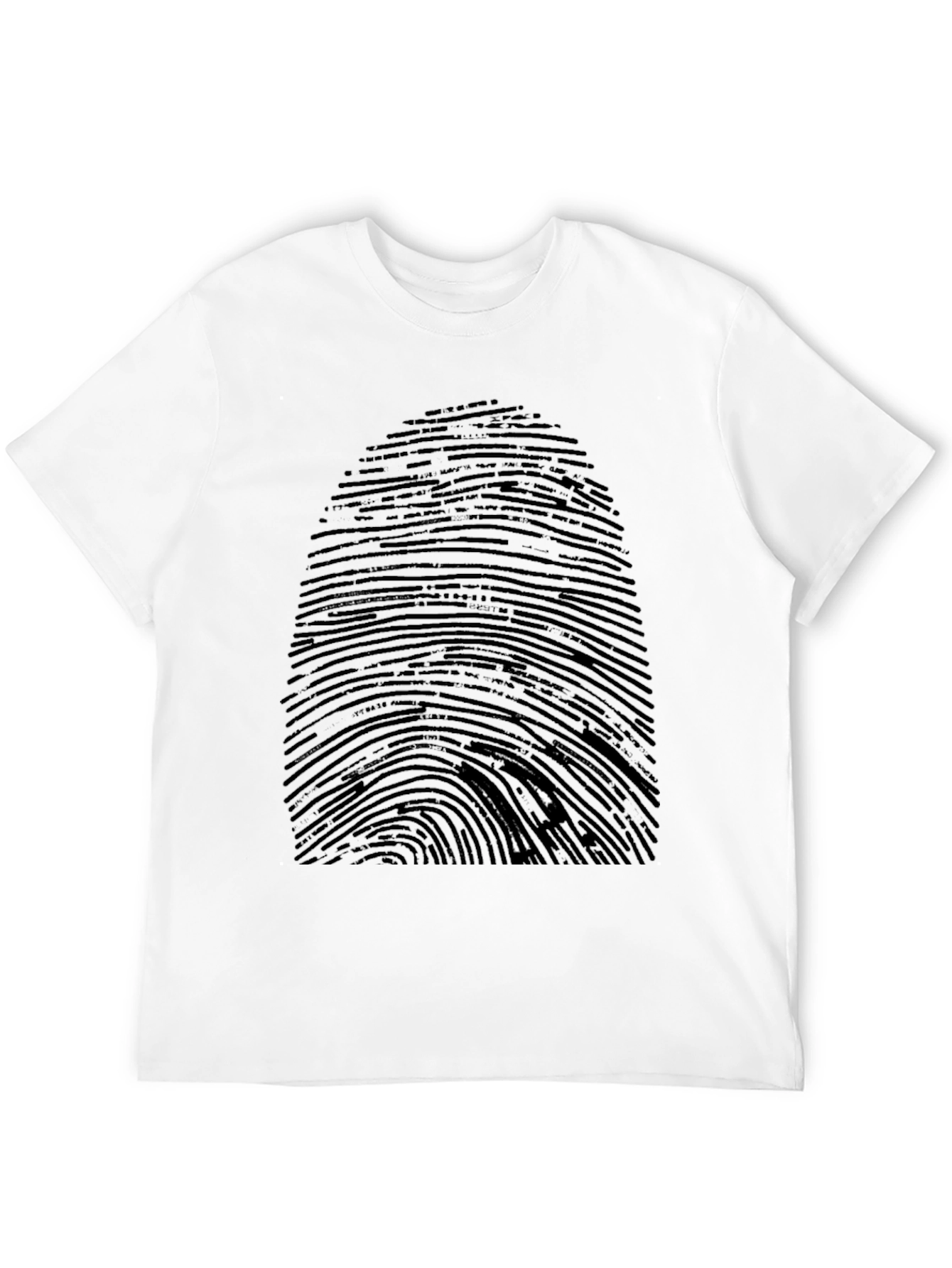 Black Unique Fingerprint Graphic Print Black T-Shirt view 12