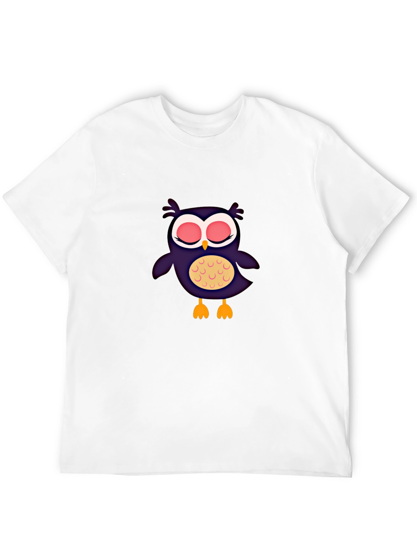 Black Cute Cartoon Owl Graphic Print T-Shirt view 12