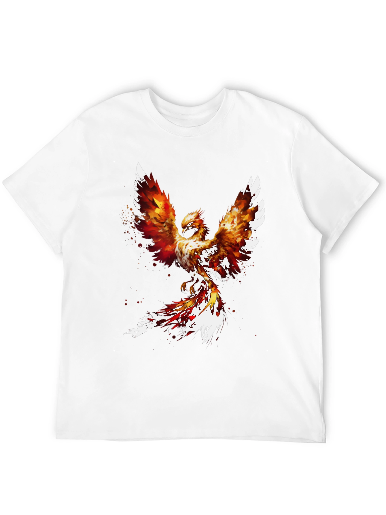 Black Fiery Phoenix Graphic Tee - Black Cotton Blend view 12