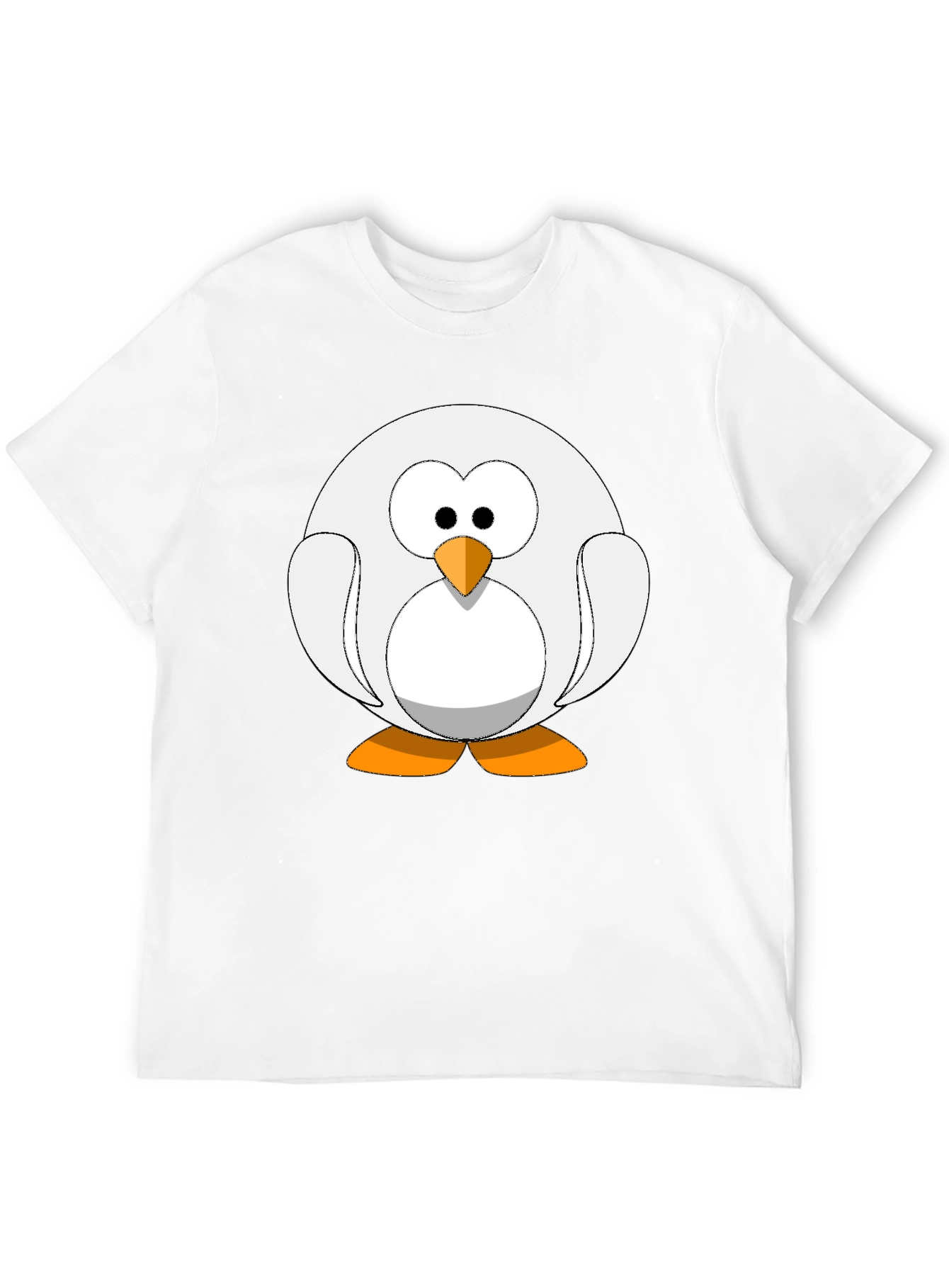 Black Cartoon Penguin Graphic Tee - Black Cotton Blend Shirt view 12