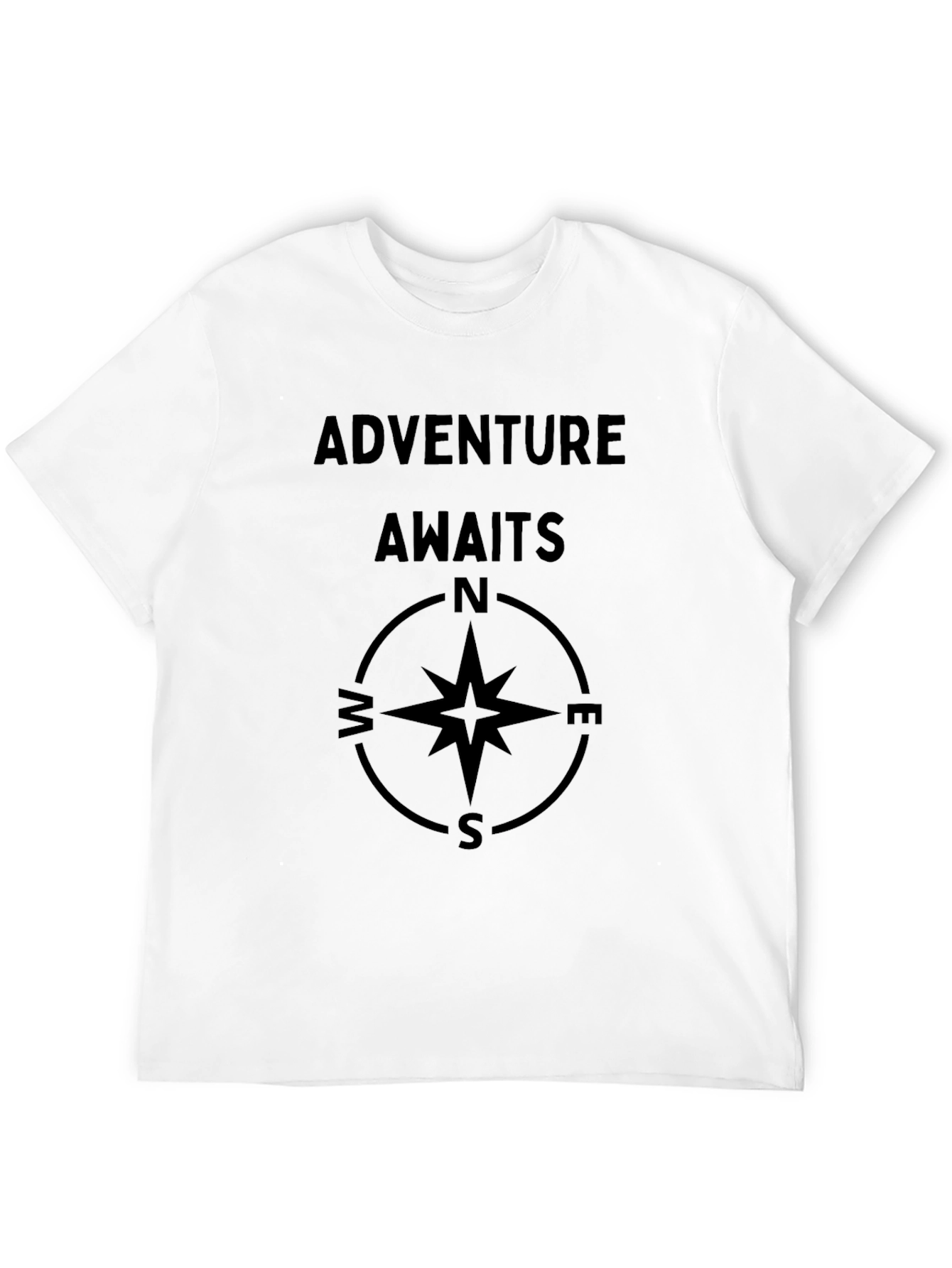 Black Adventure Awaits Compass Graphic T-Shirt - Black view 12
