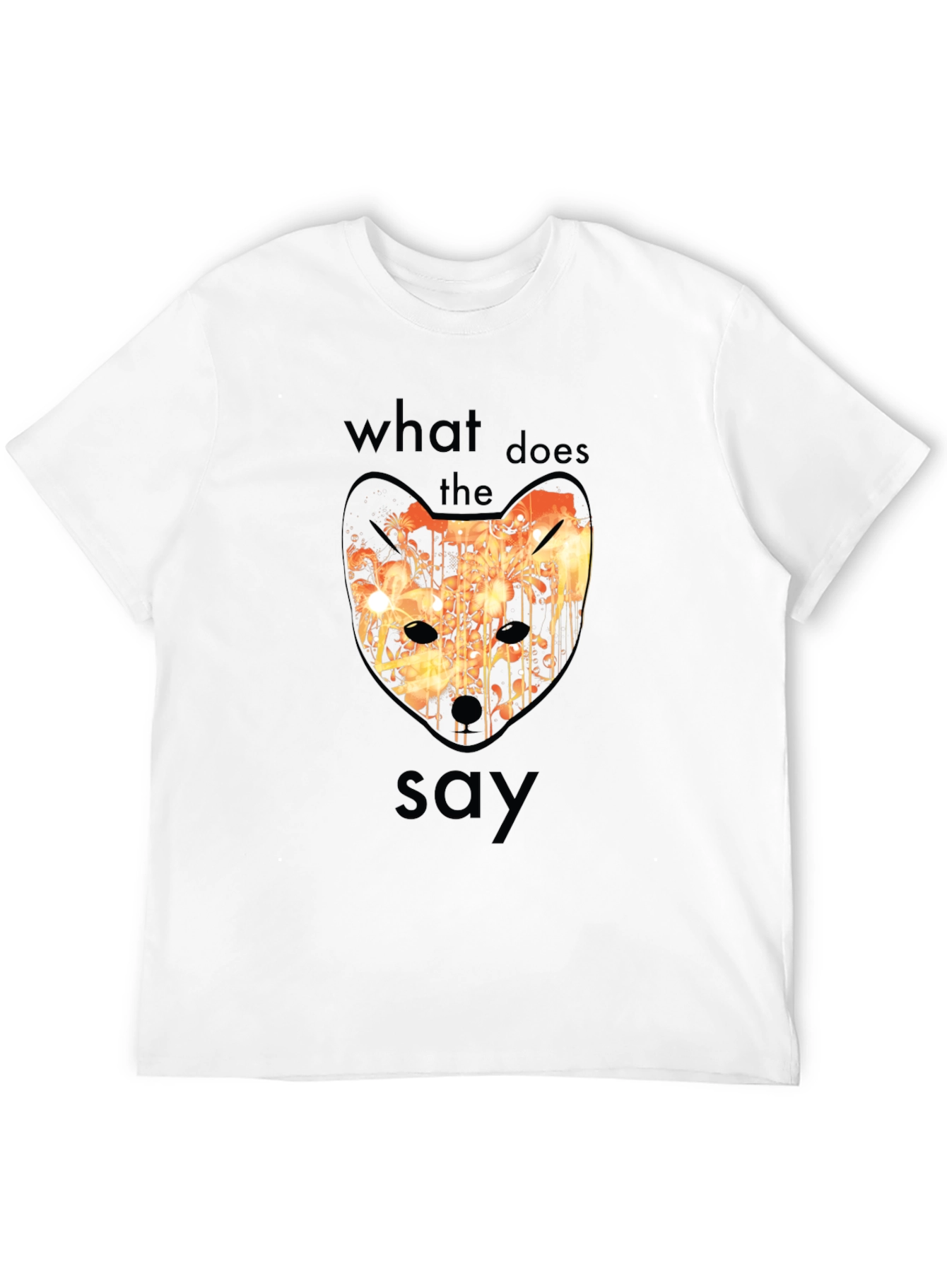 Black Fox Says T-Shirt - Unique Design view 12