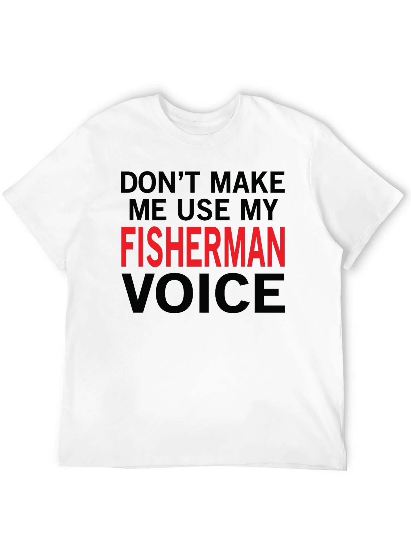 Black Fisherman Voice T-Shirt - Funny Fishing Graphic Tee view 12