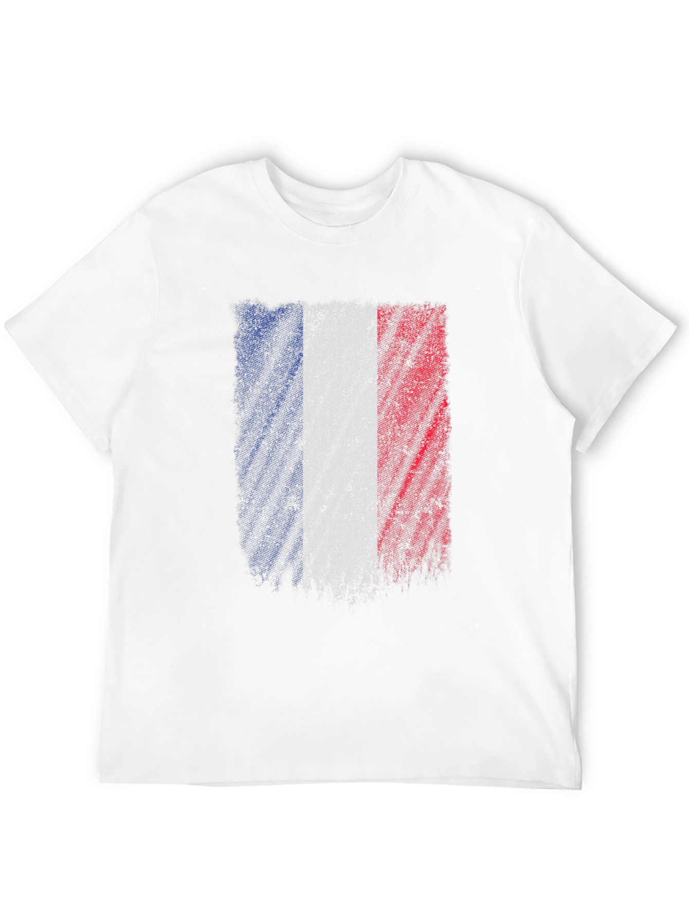 Black France Flag Graphic T-Shirt - Distressed Design view 12