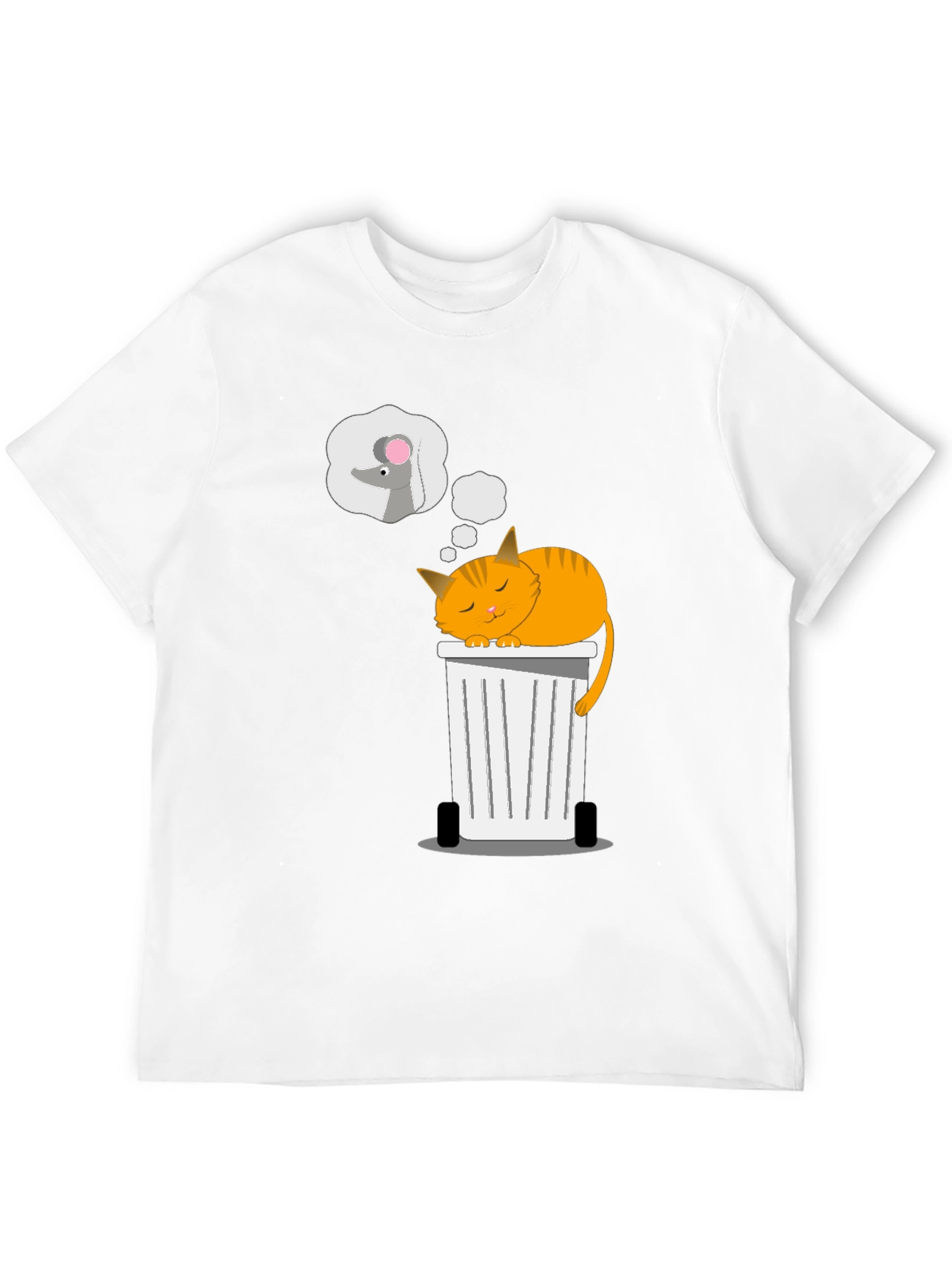 Black Cat Sleeping on Trash Can T-Shirt view 12