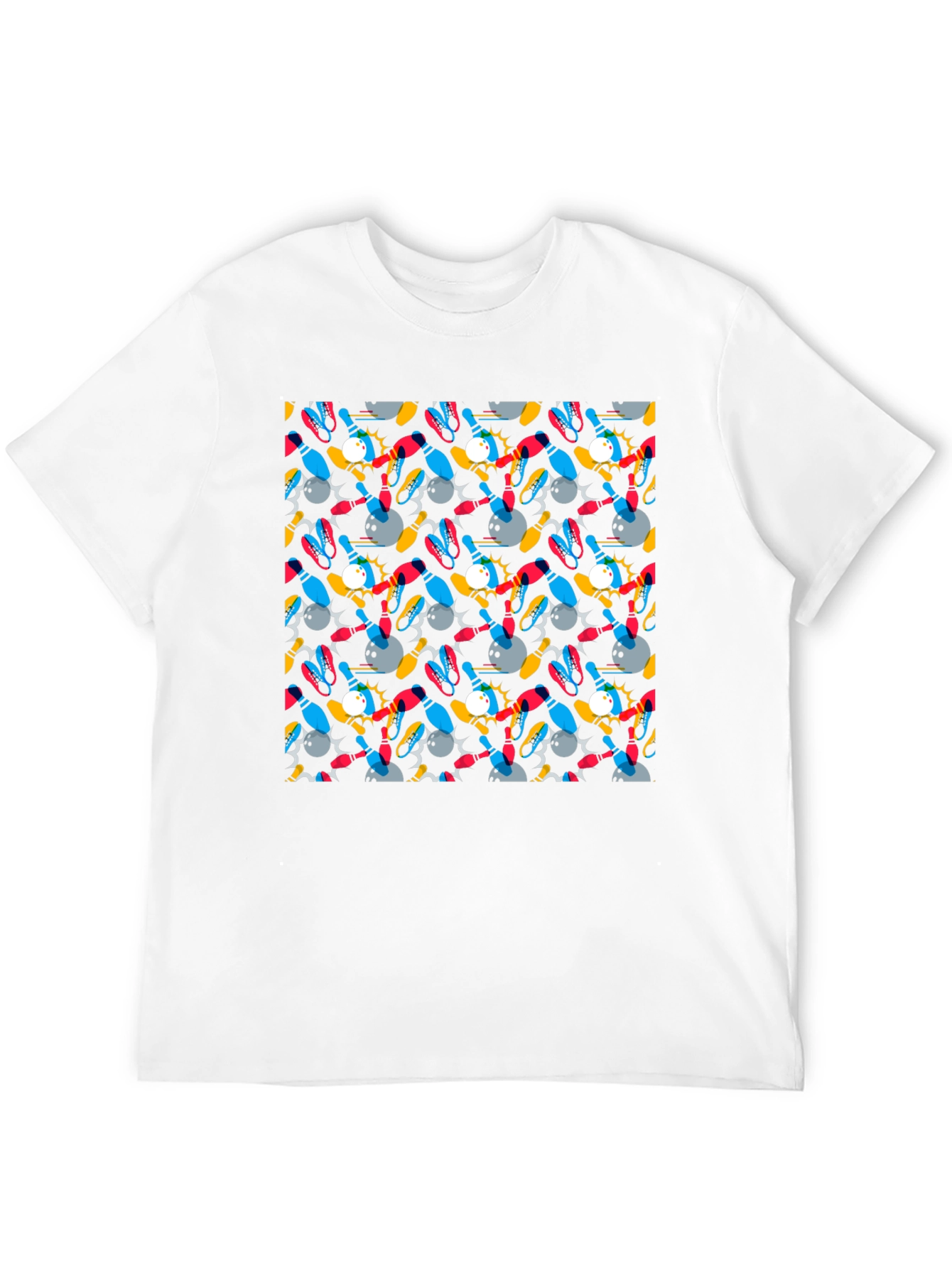 Black Bowling Strike T-Shirt - Funky Pattern Tee view 12