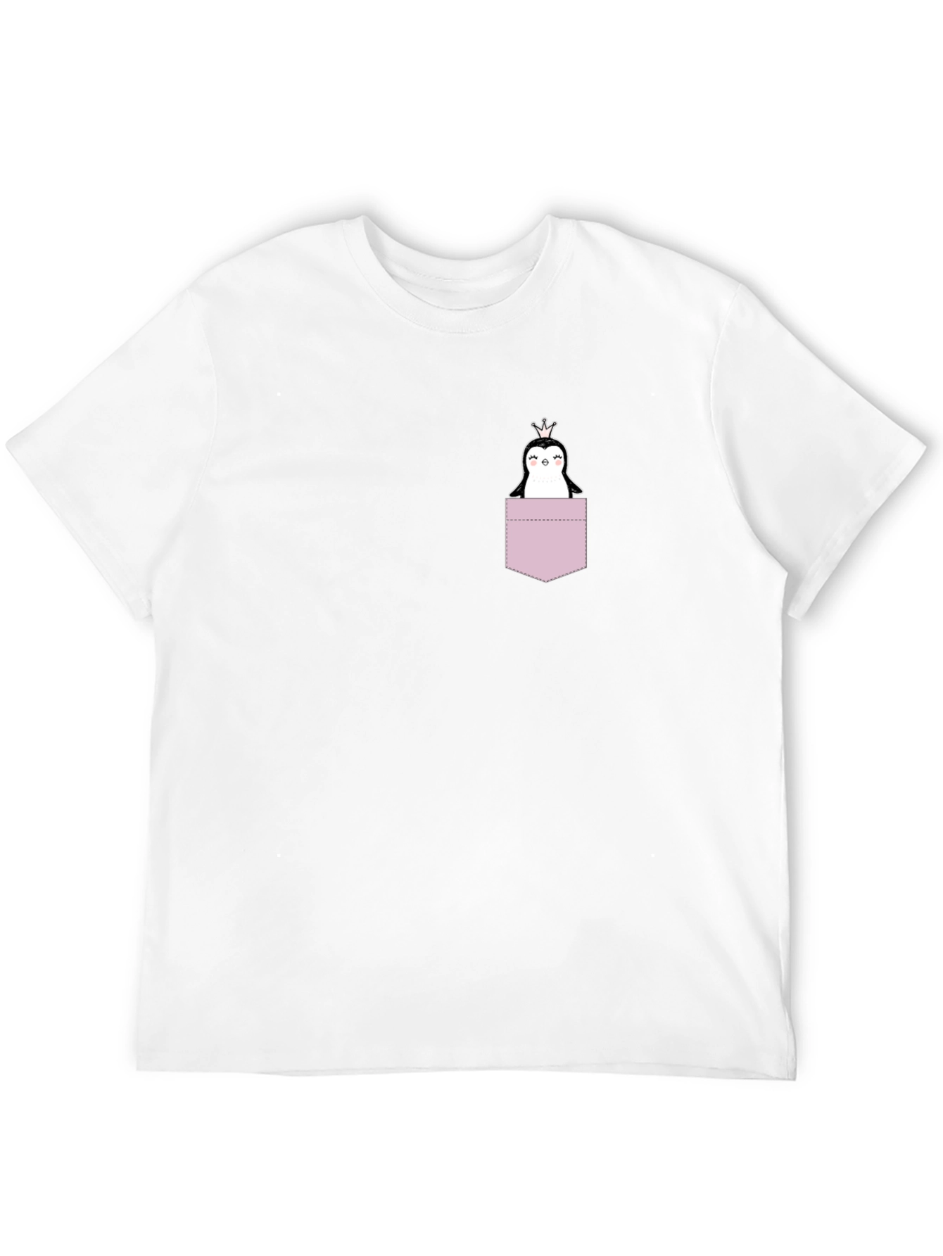 Black Penguin Pocket T-Shirt - Black, Crew Neck view 12