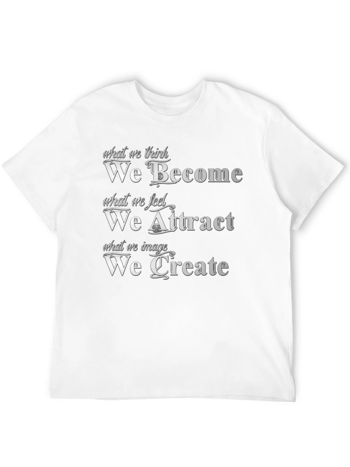 Black Motivational Quote T-Shirt: Become Attract Create view 12