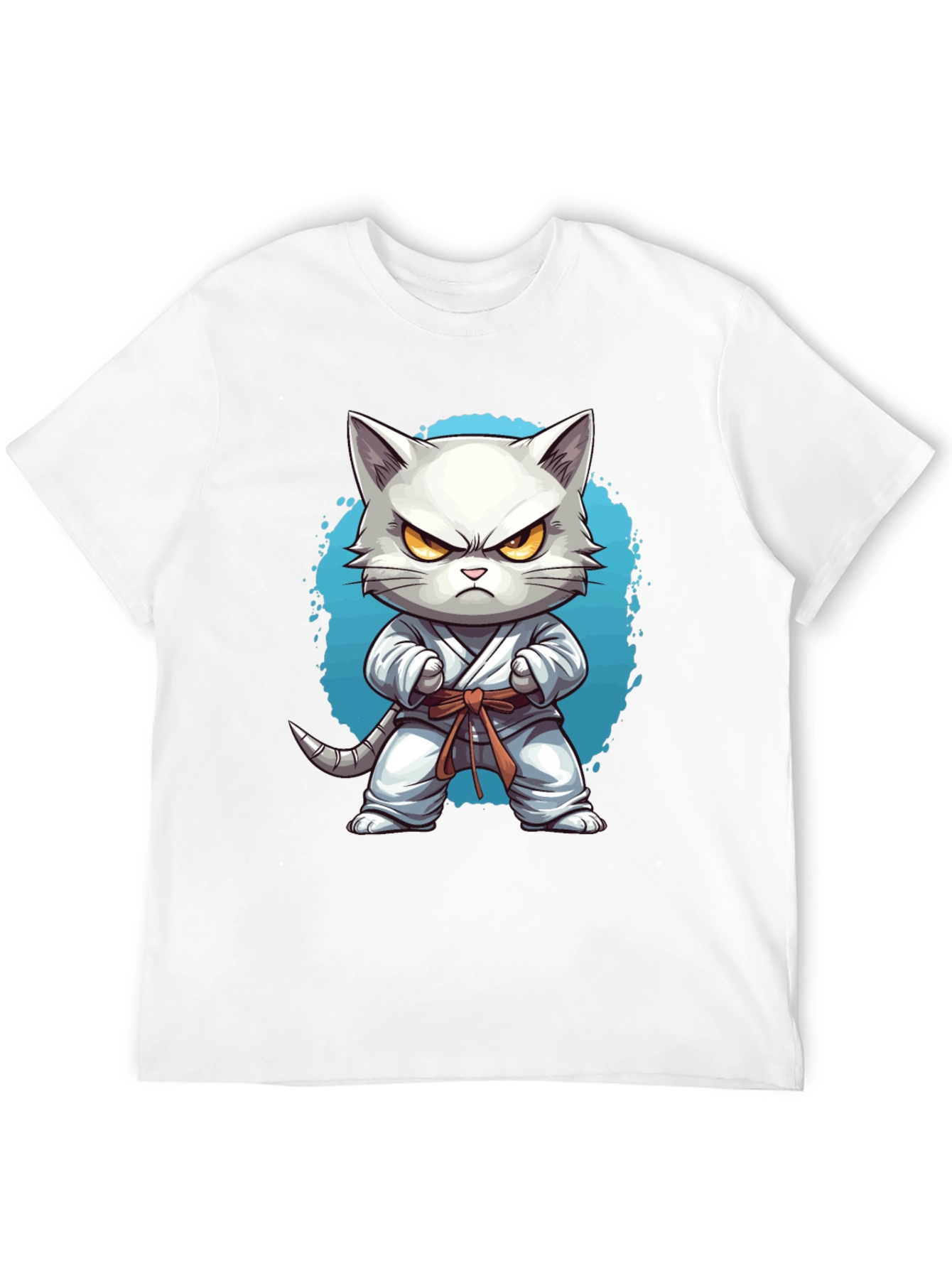 Black Karate Cat T-Shirt - Funny Feline Martial Arts Tee view 12