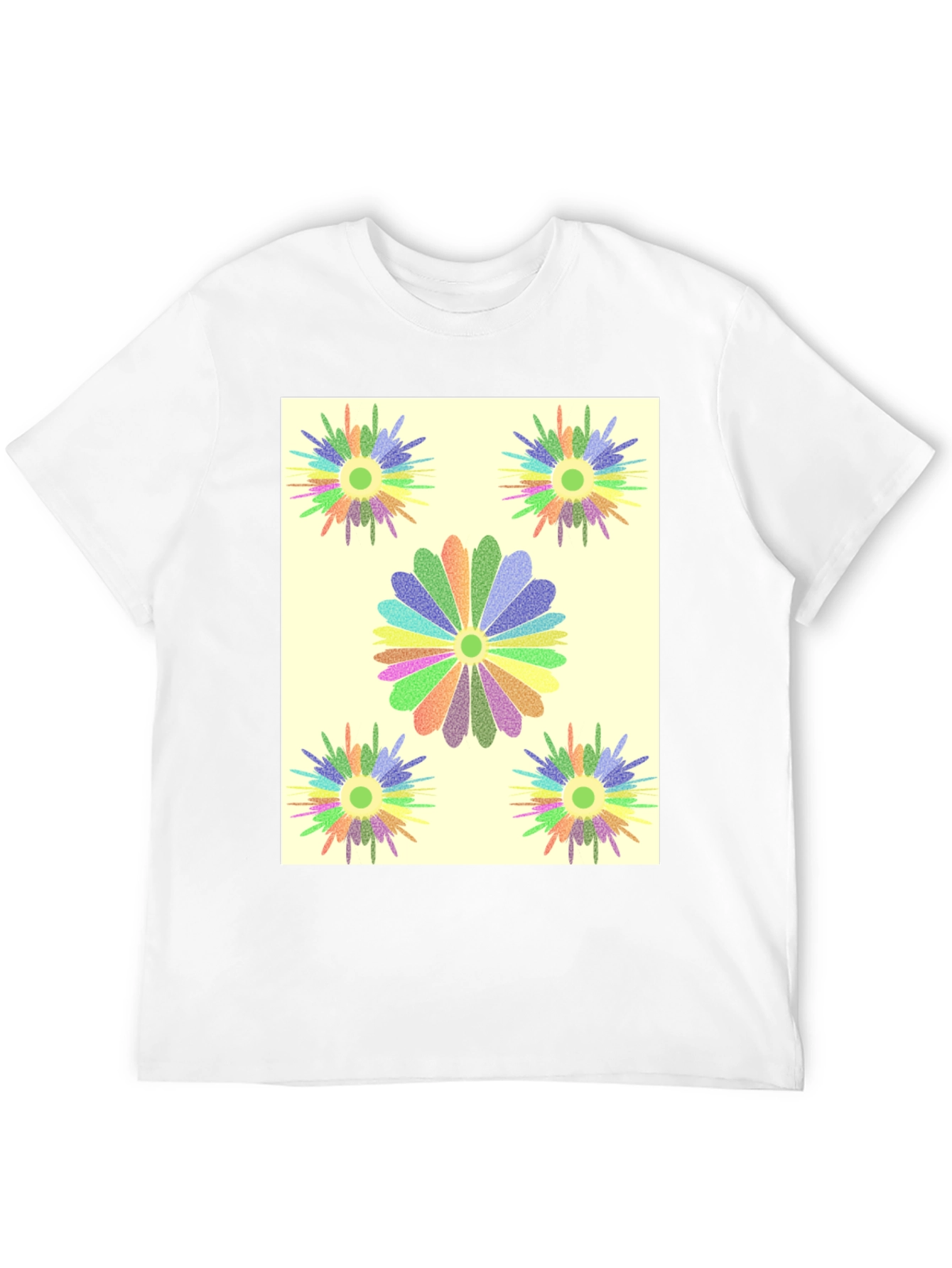 Black Floral Burst Graphic Tee - Black Cotton T-Shirt view 12