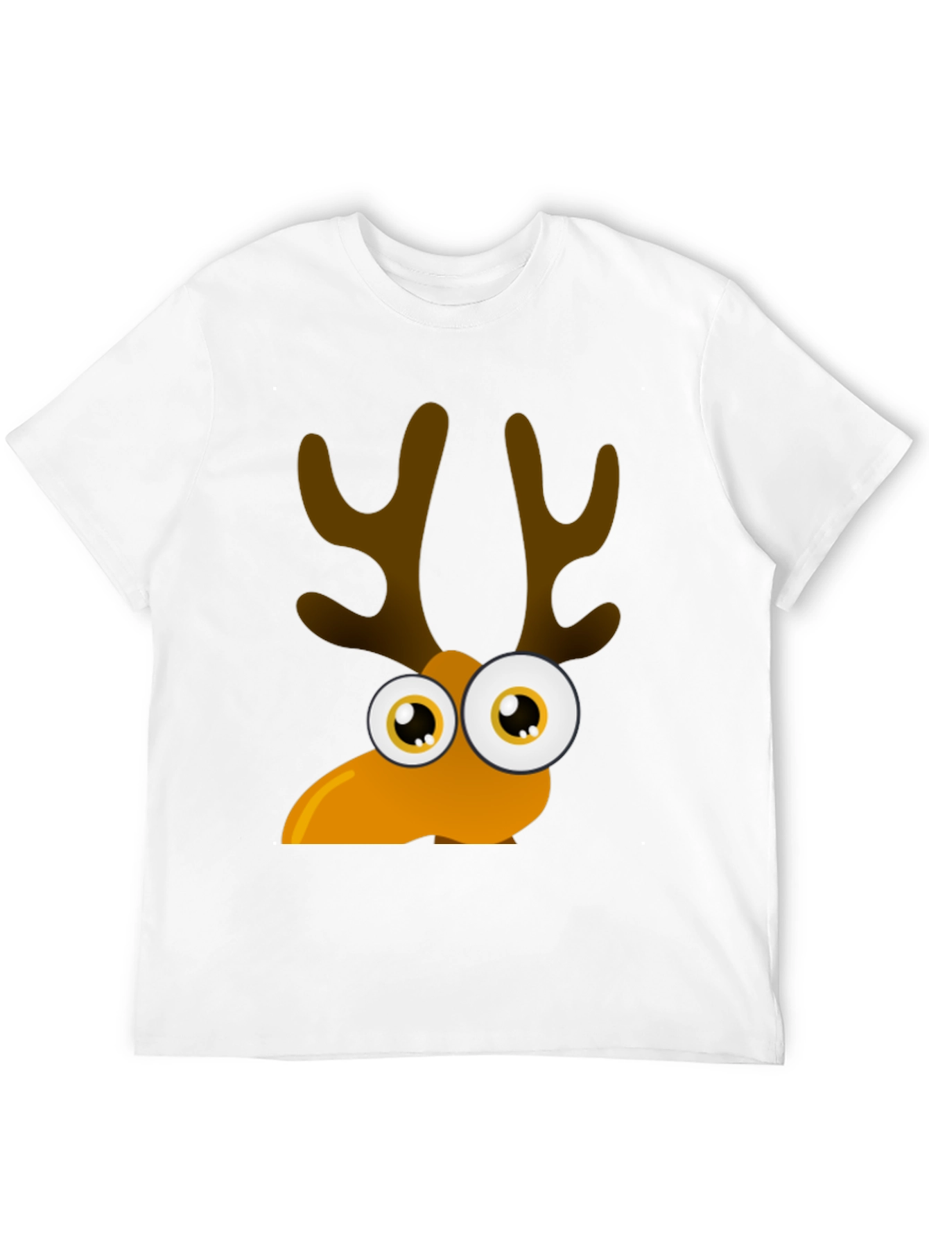 Black Funny Cartoon Reindeer Graphic Tee view 12