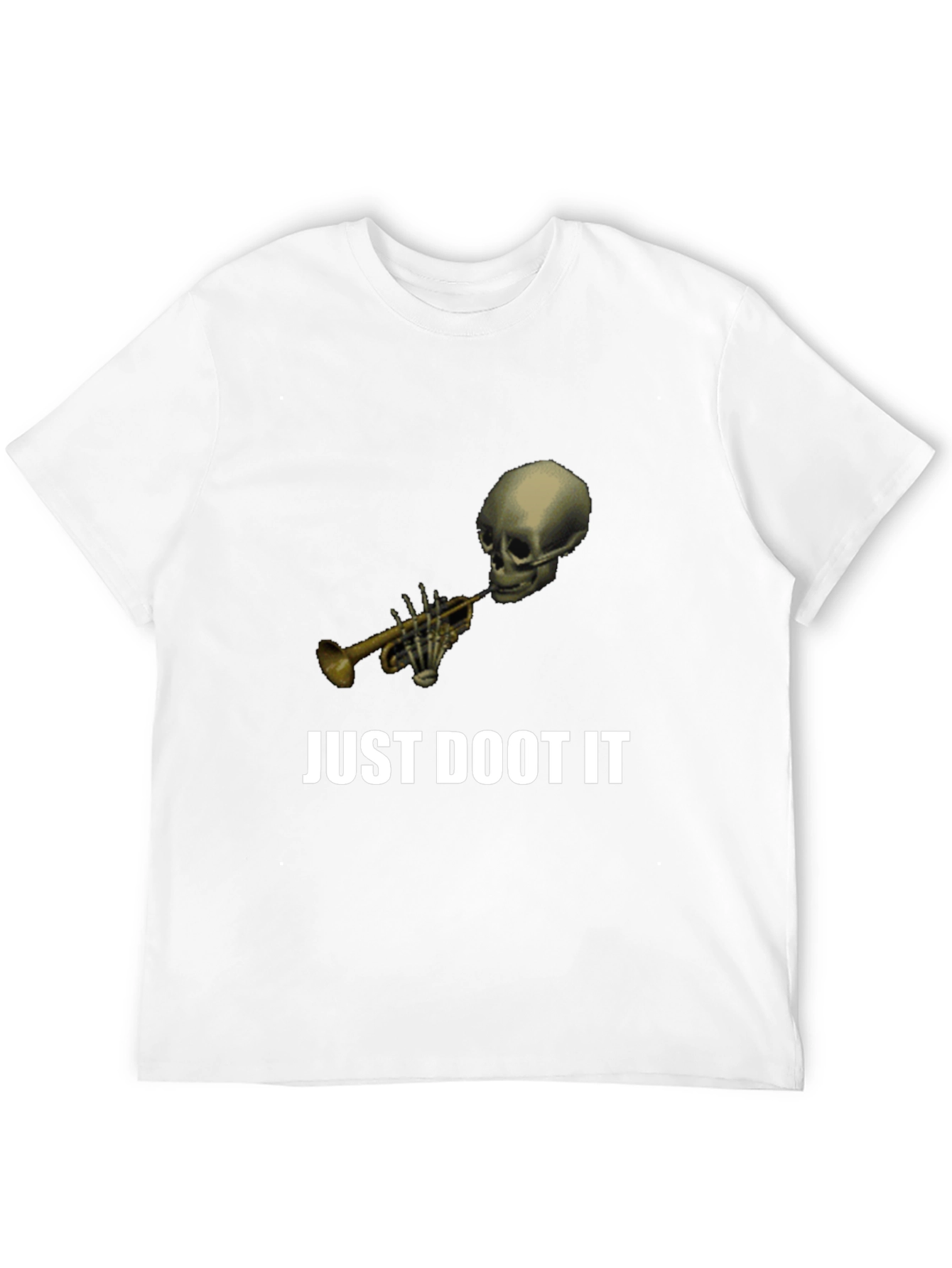 Black Just Doot It Funny Skeleton Trumpet Graphic Tee view 12