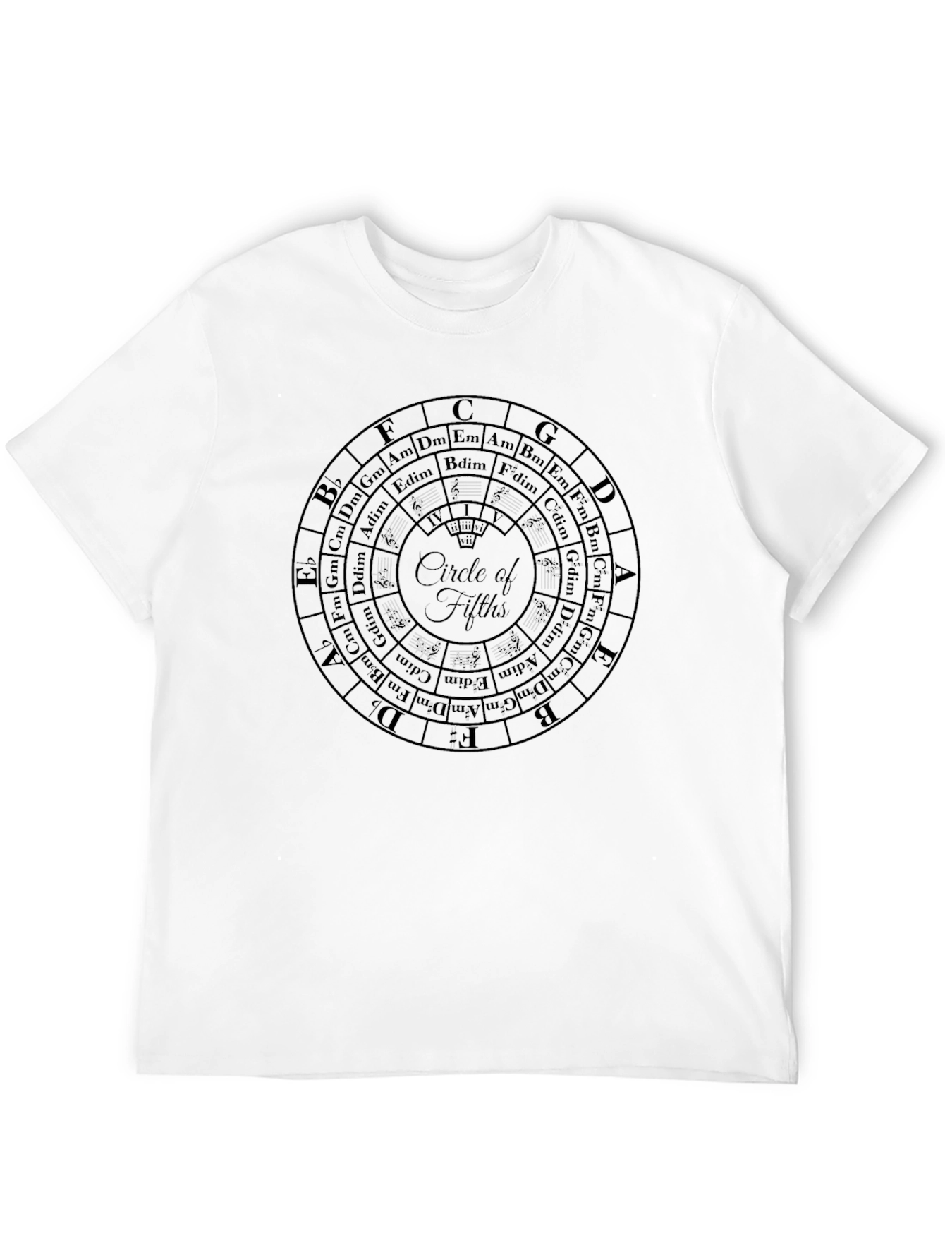 Black Circle of Fifths Music Theory T-Shirt - Musician Apparel view 12
